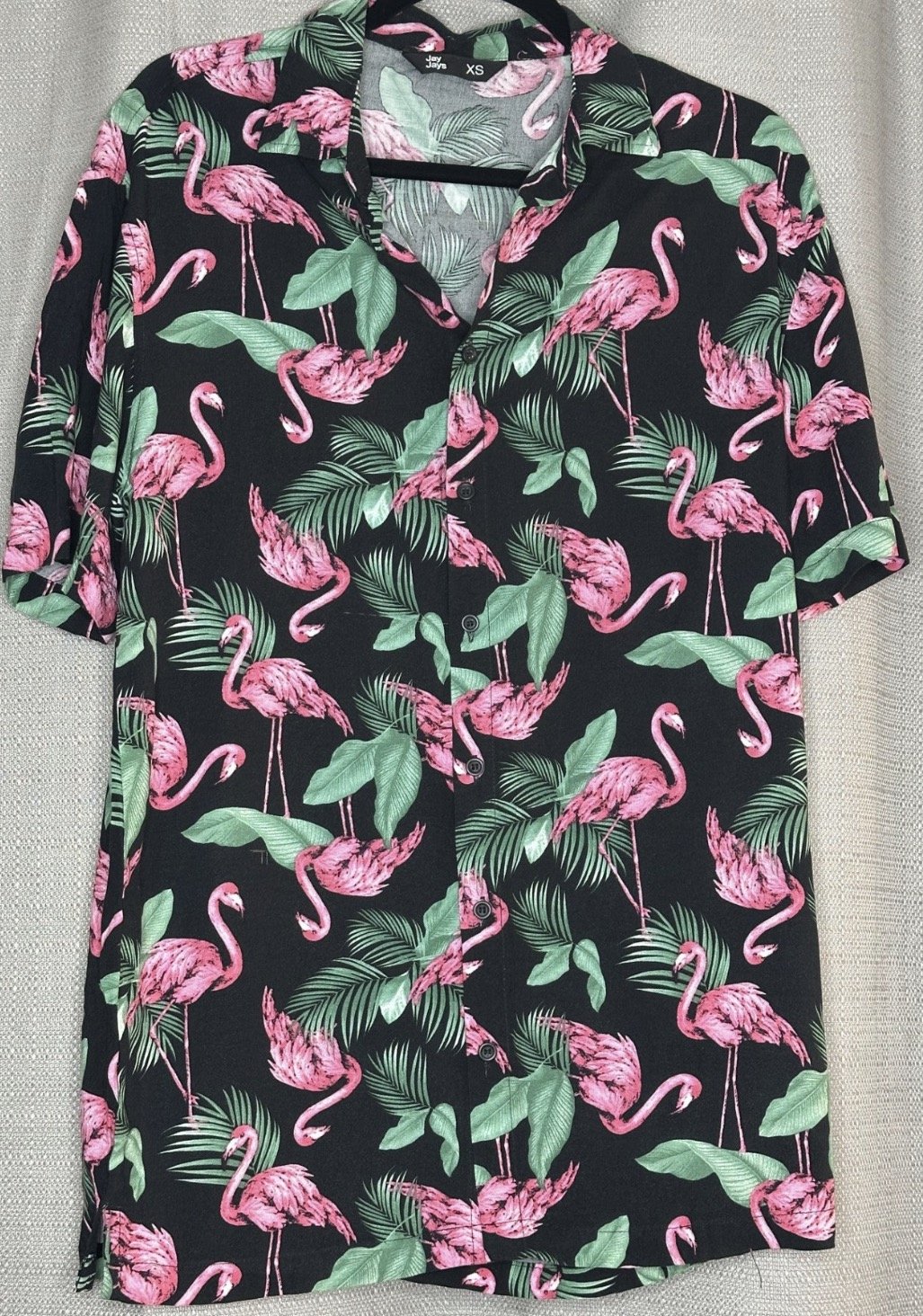 ‘Jay Jays' Tropical Flamingo Print Button Up Shirt - Smart Casual (Size XS)