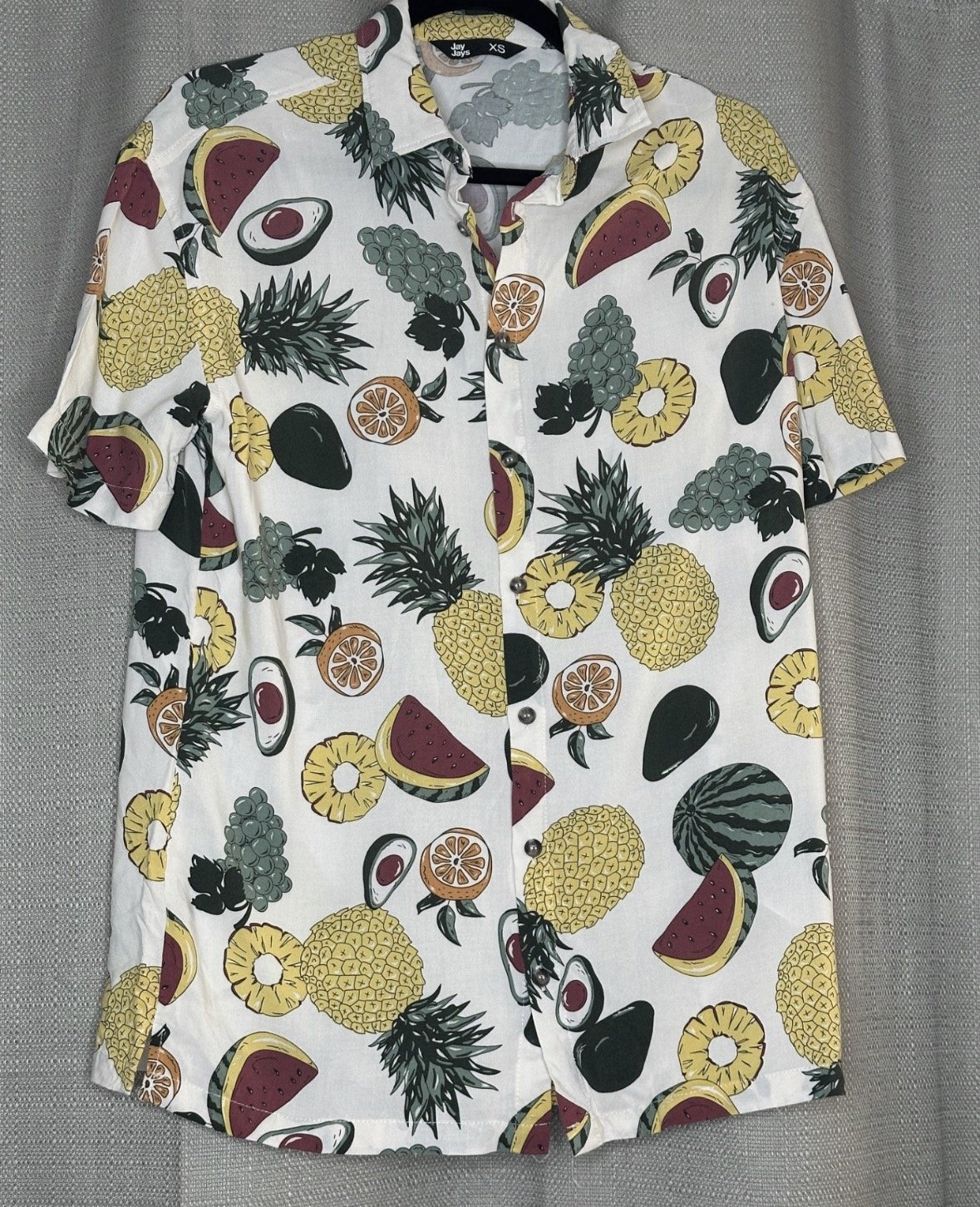 ‘Jay Jays' Fruit Print Button Up Shirt -Smart Casual (Size XS)
