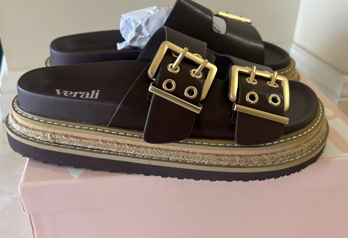 'Verali' Thatcher Chocolate Hi Top  Slides (Size 39)