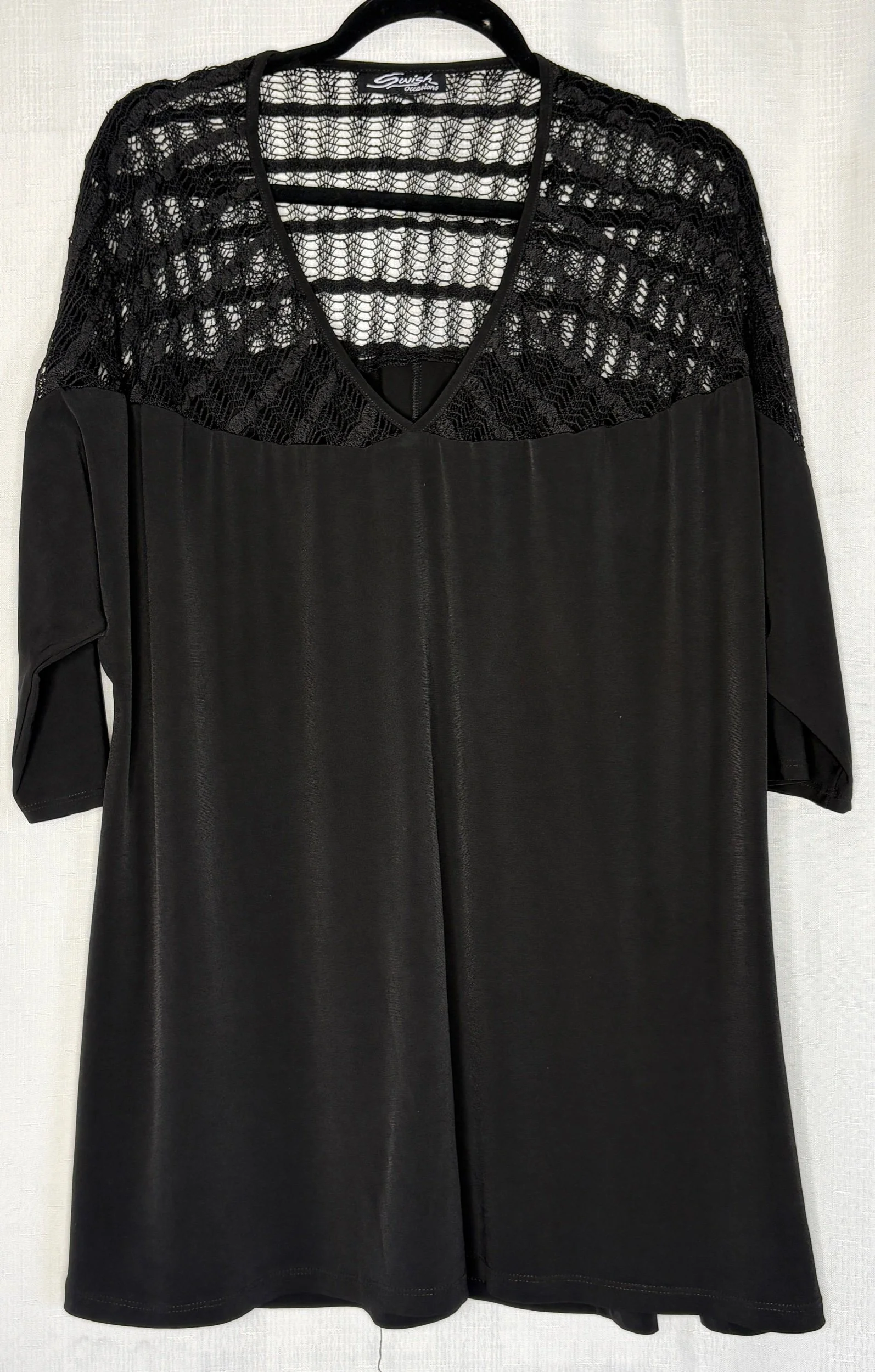 Plus Size Black Swing w/ Mesh Detail on Top - Smart Casual (Size 18)
