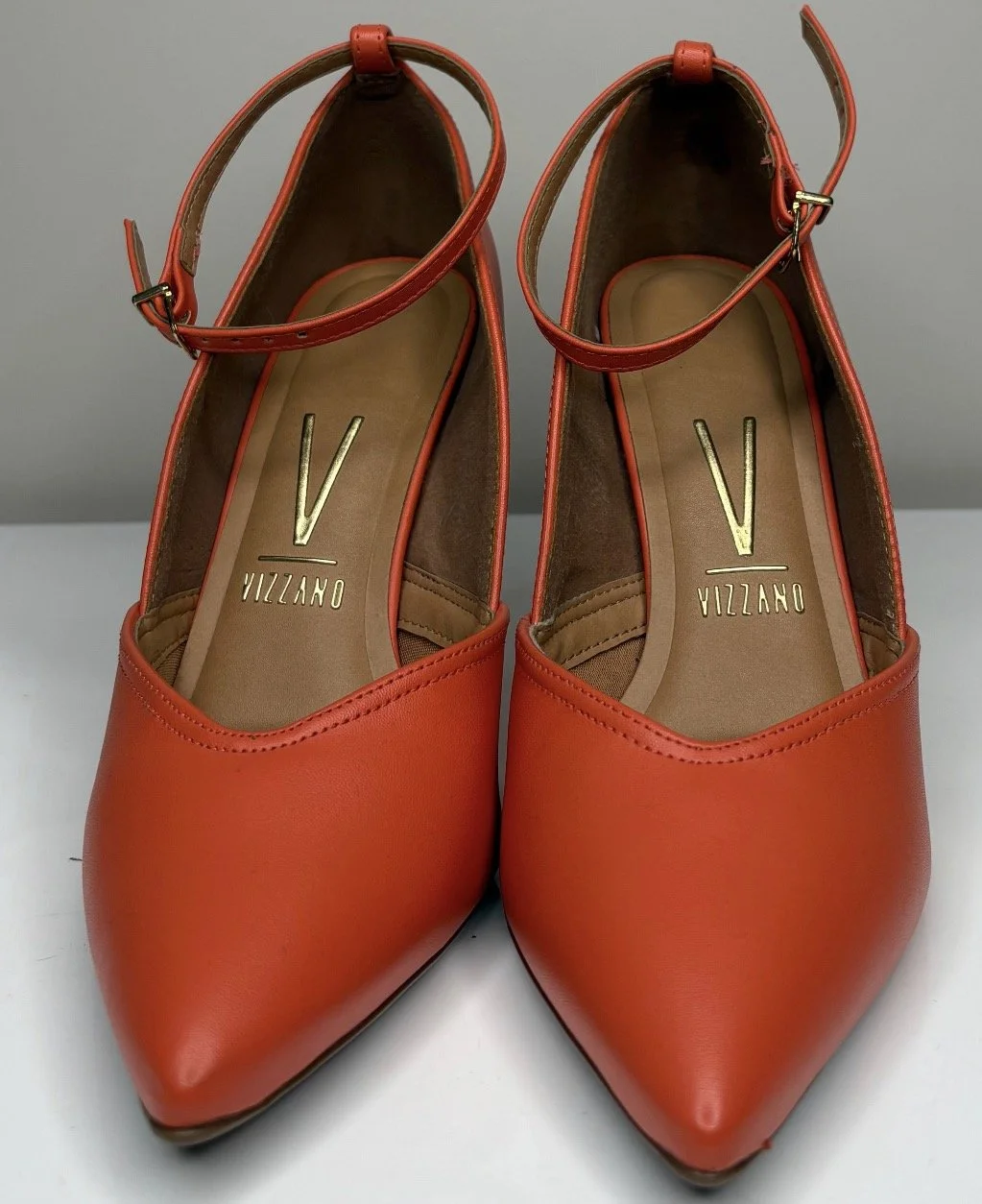 'Vizzano' Tangerine Pointed Toed Heels -Sophisticated Chic (Size 6)