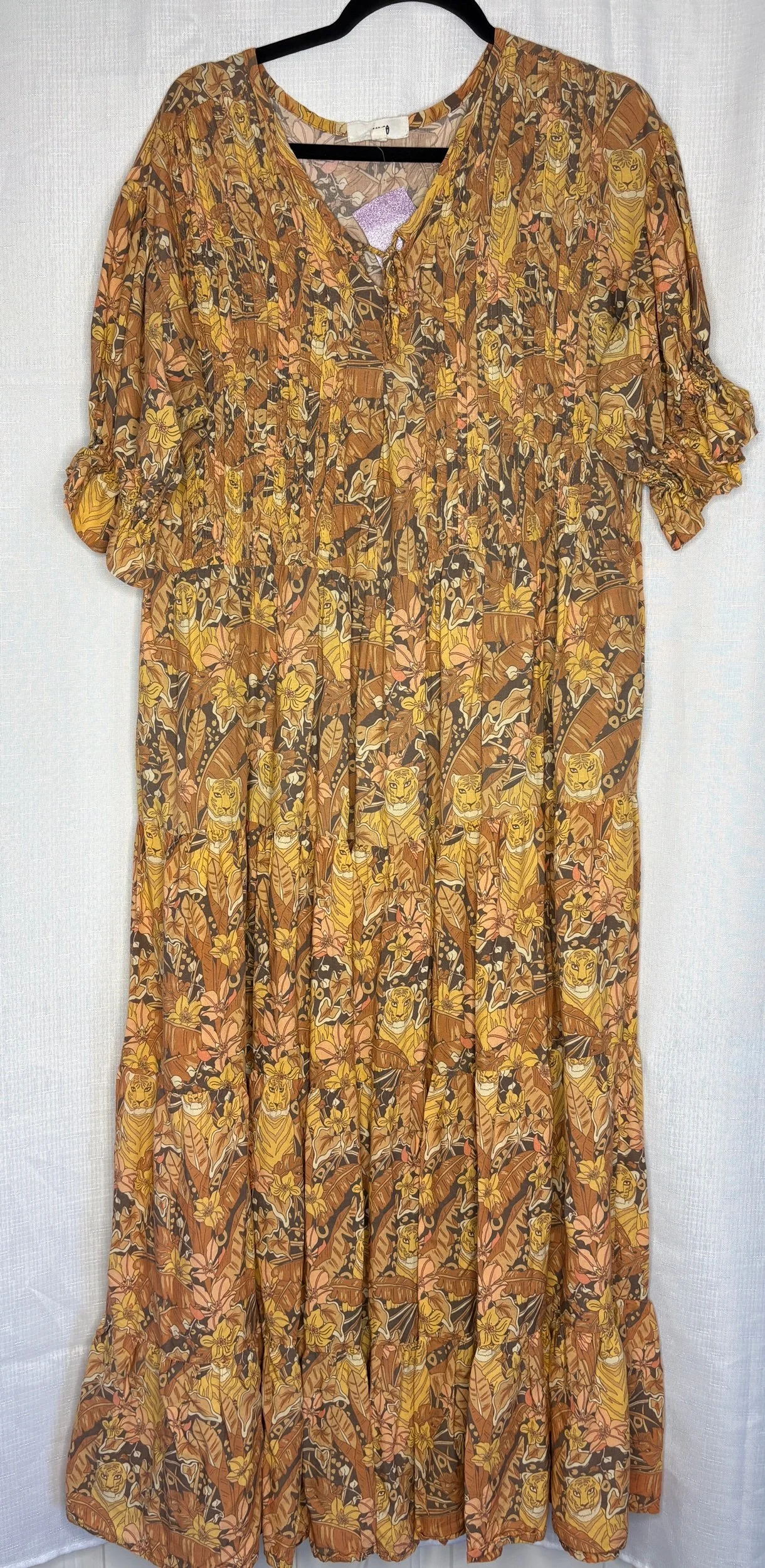 JAASE Caramel African Theme Boho Maxi Dress- Casual (Size L)
