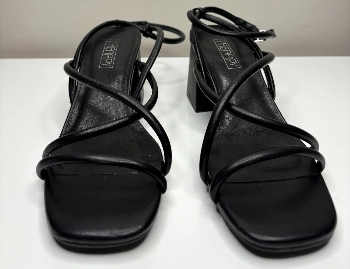 'Therapy' Harper Black Strappy Heels (Size 5)