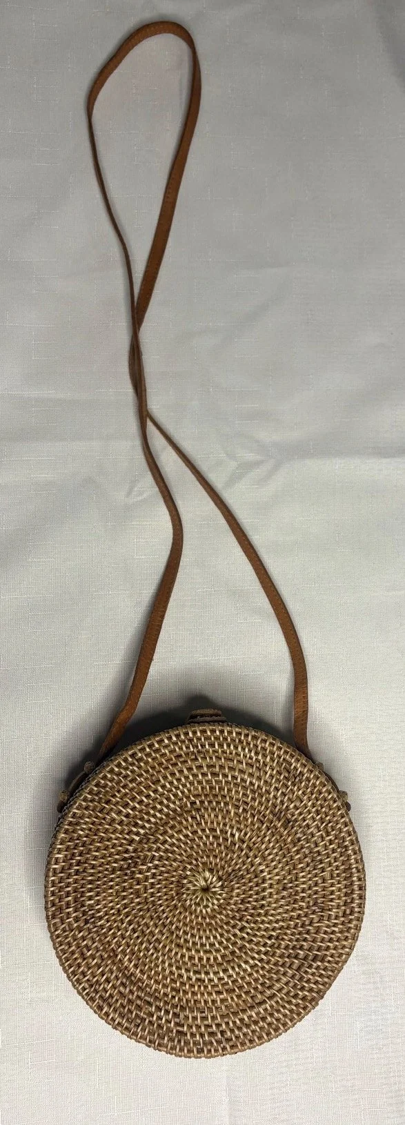 Handwoven Rattan Circular Box Bag