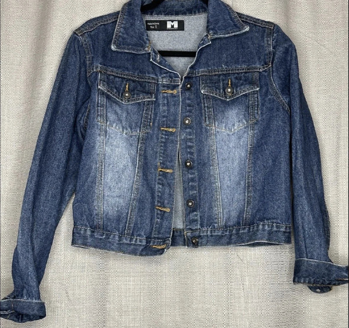 'MisConduct' Dark Wash Vintage Look Denim Jacket - Smart Casual (Size S)