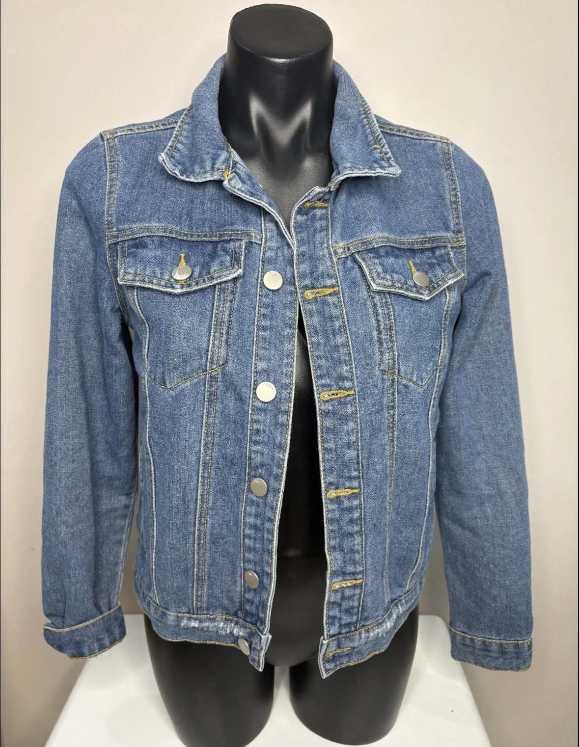 'Atmos & Here' Medium Blue Denim Jacket (SIze 10)