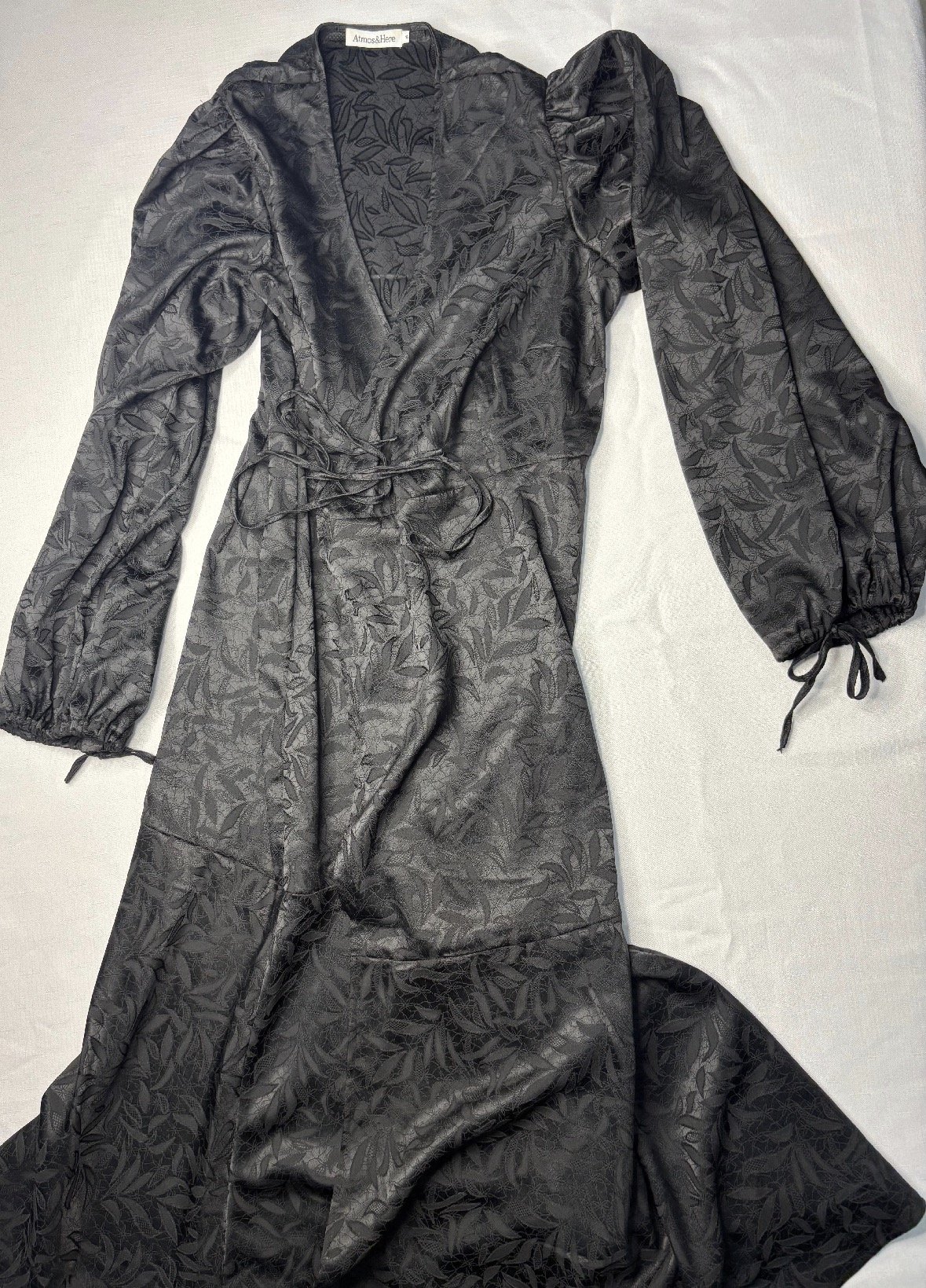 Black Wrap Maxi Dress - Elegant Flattering (Size 16)