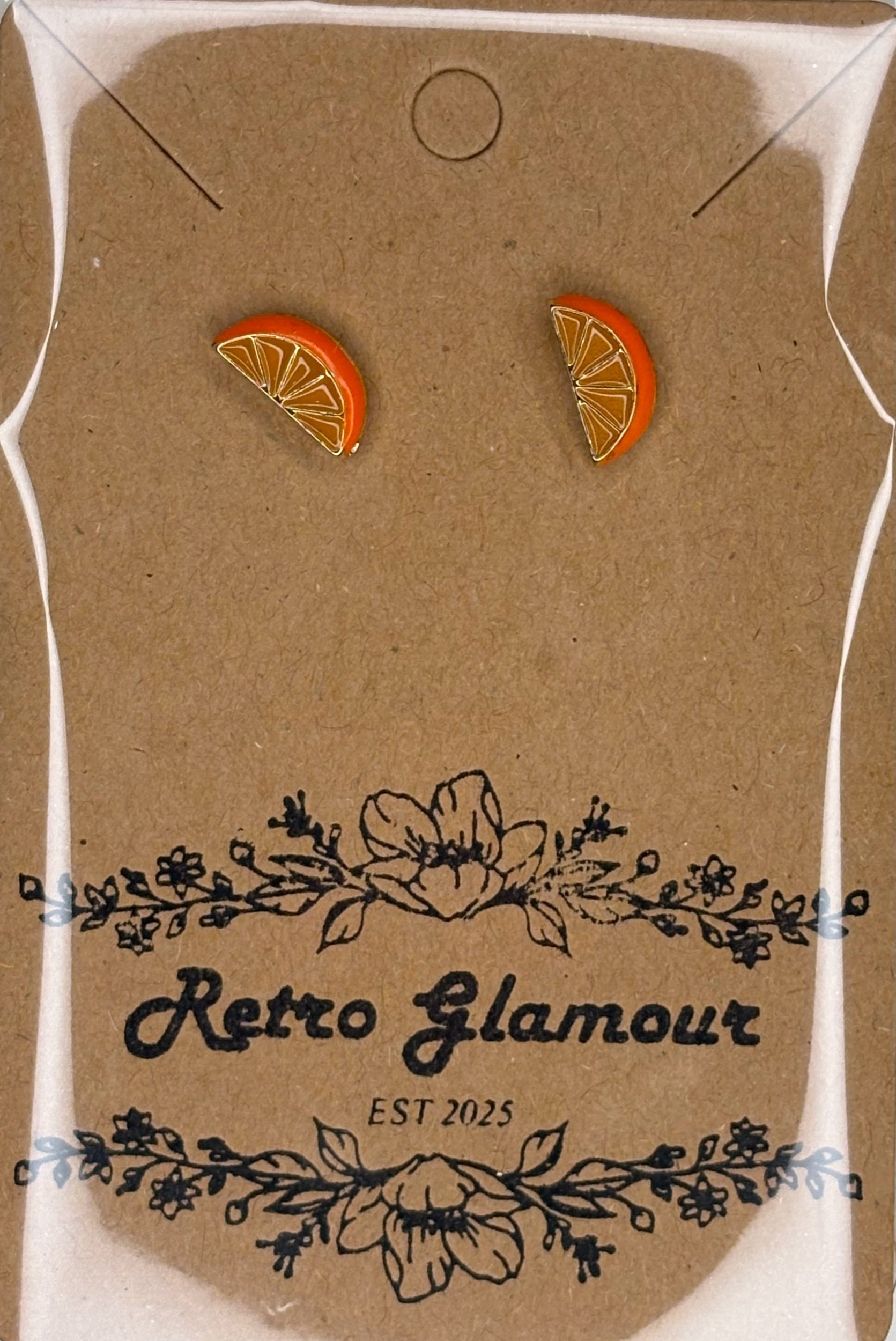 Segment Orange Stud Earrings