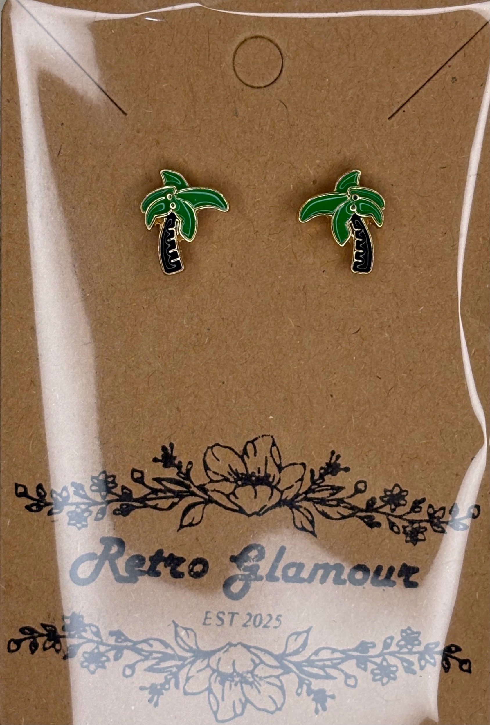 Palm Tree Stud Earrings