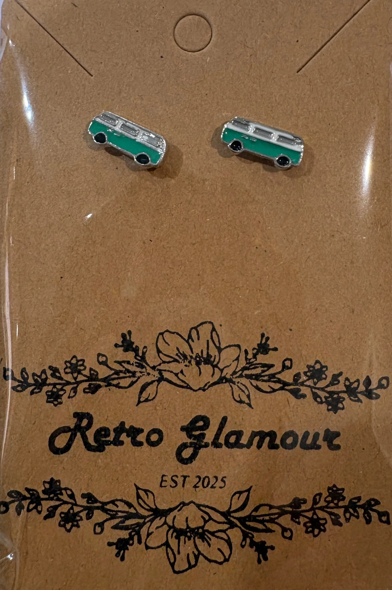 Aqua Bus Stud Earrings