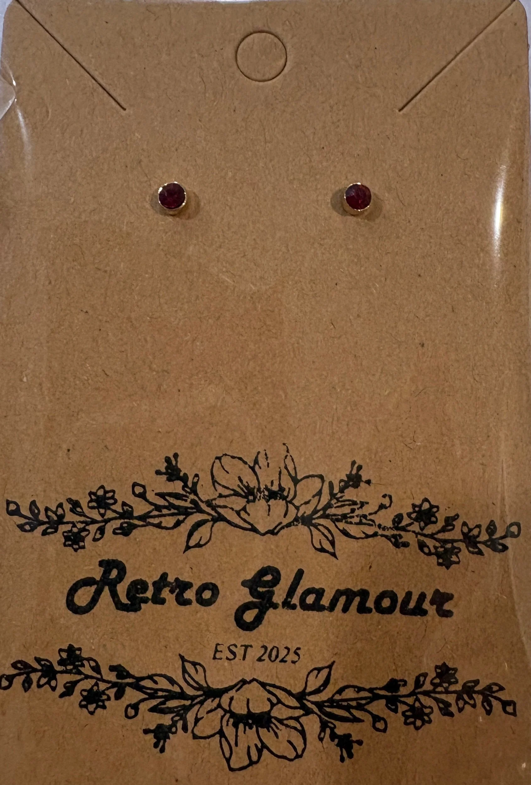 Small Ruby Red Stud Earrings