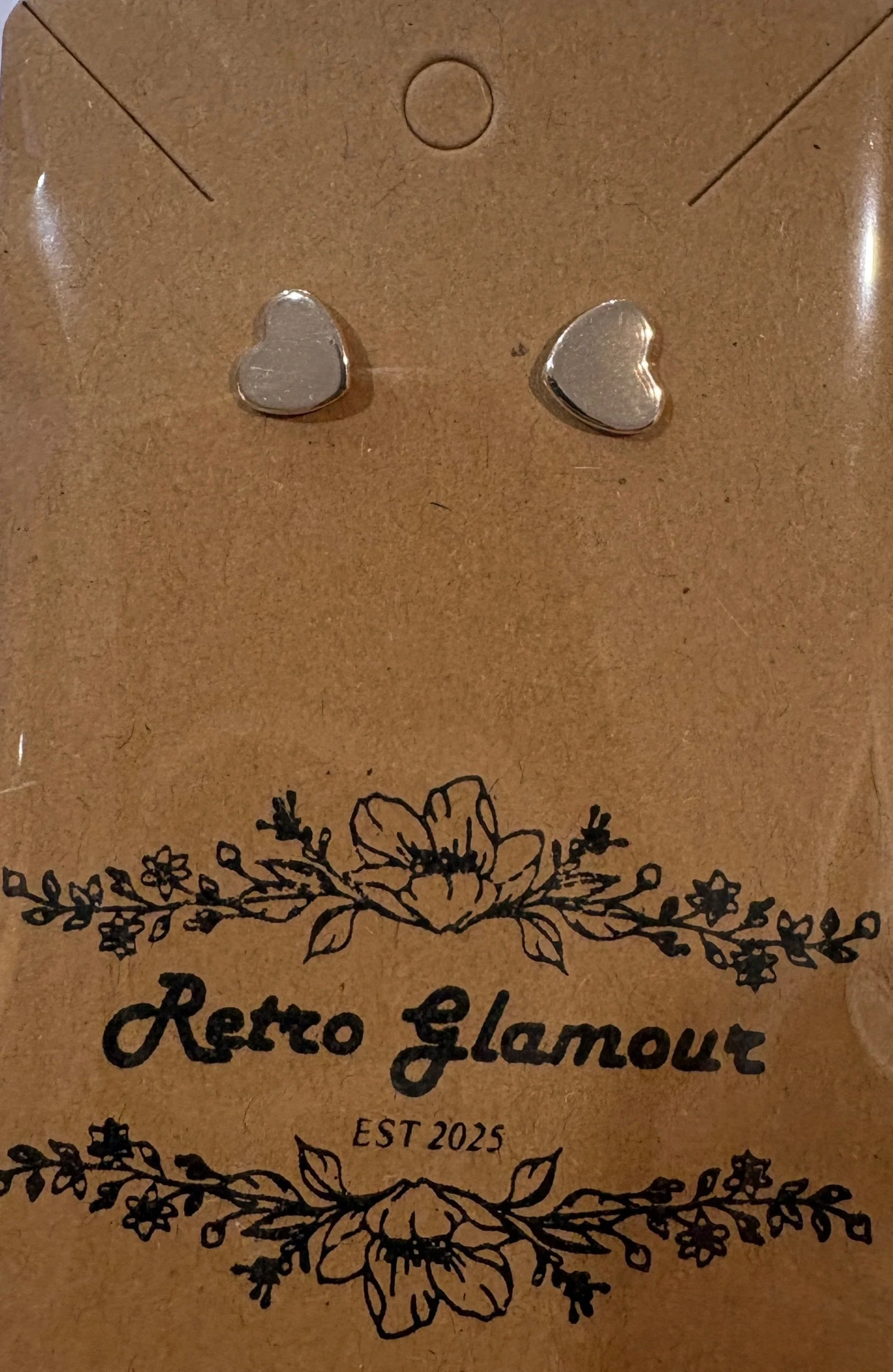 Rose Gold Heart Stud Earrings