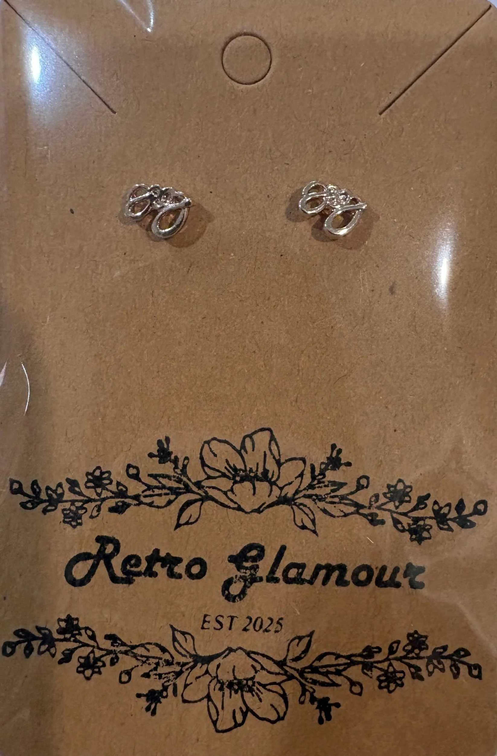 Gold Scroll Stud Earrings