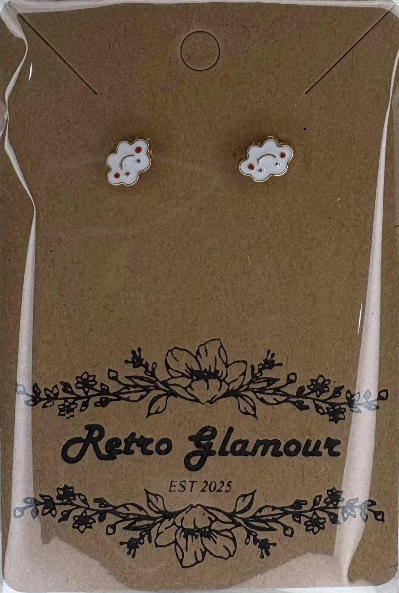 Cloud Smiley  Face Stud Earrings