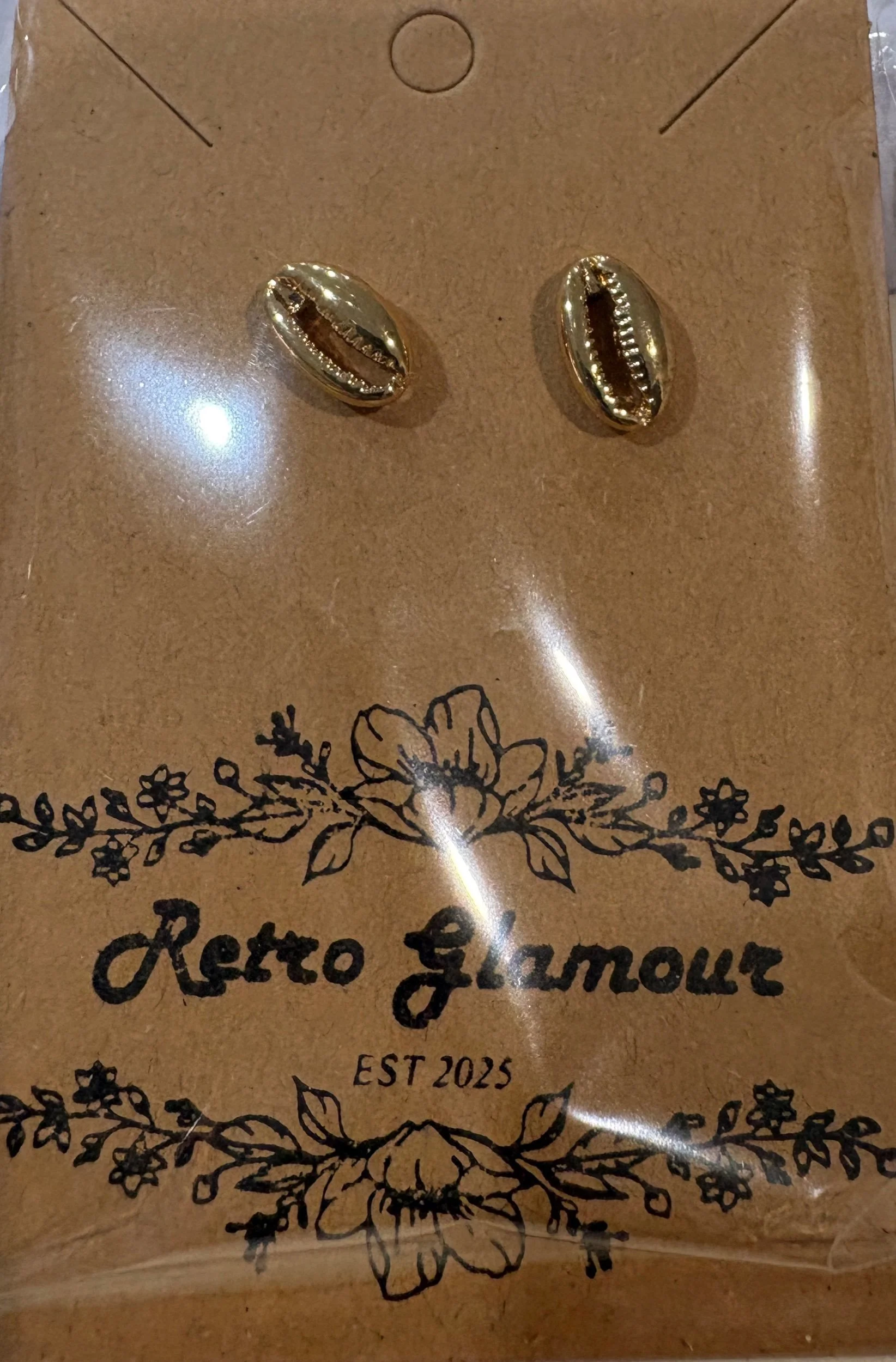 Gold Shell Stud Earrings