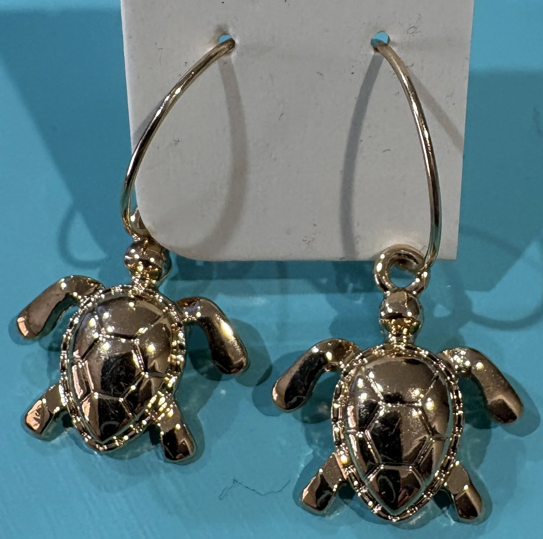 Gold Turtle Hoop Earrings