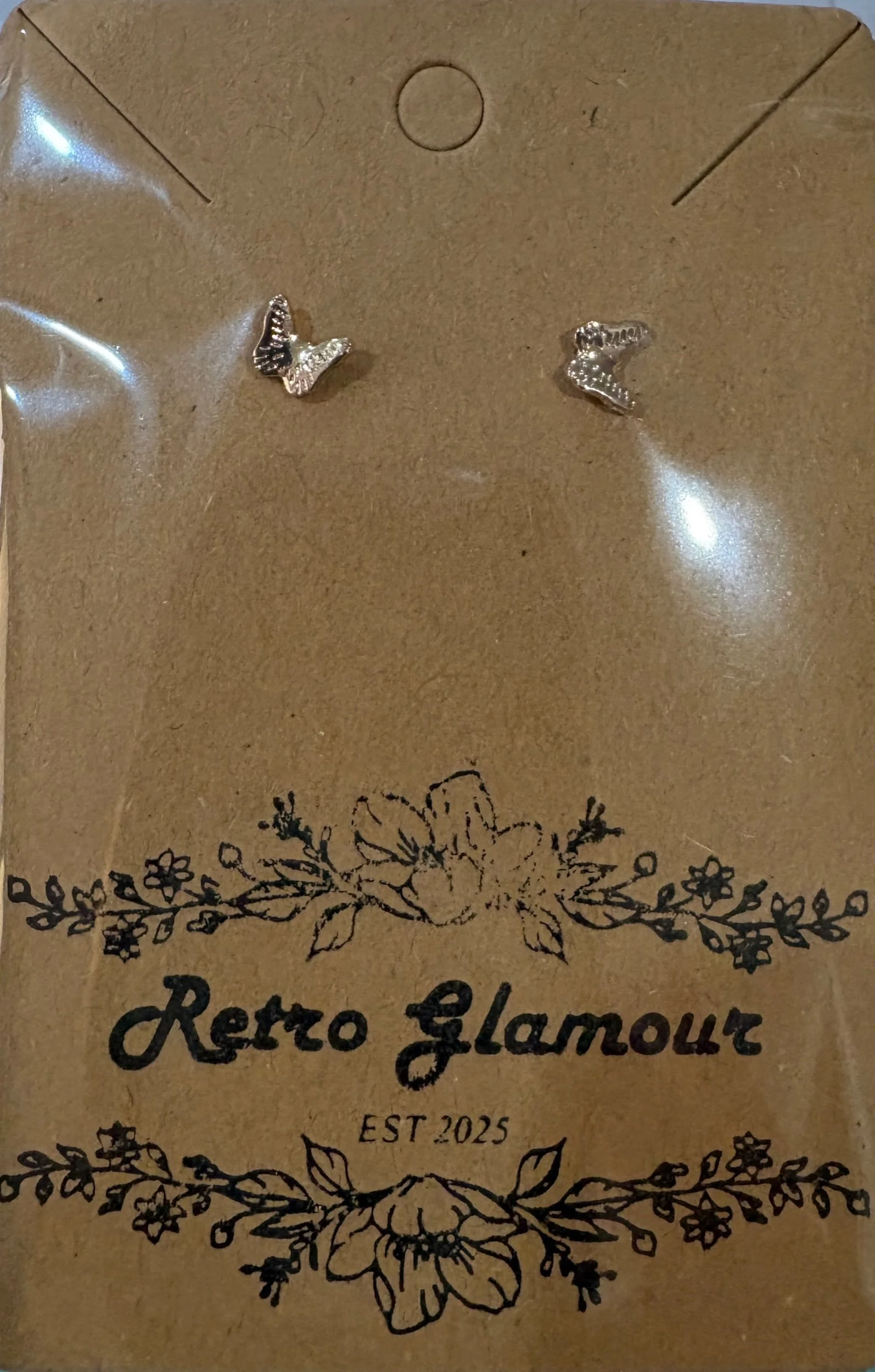 Gold Butterfly Stud Earrings