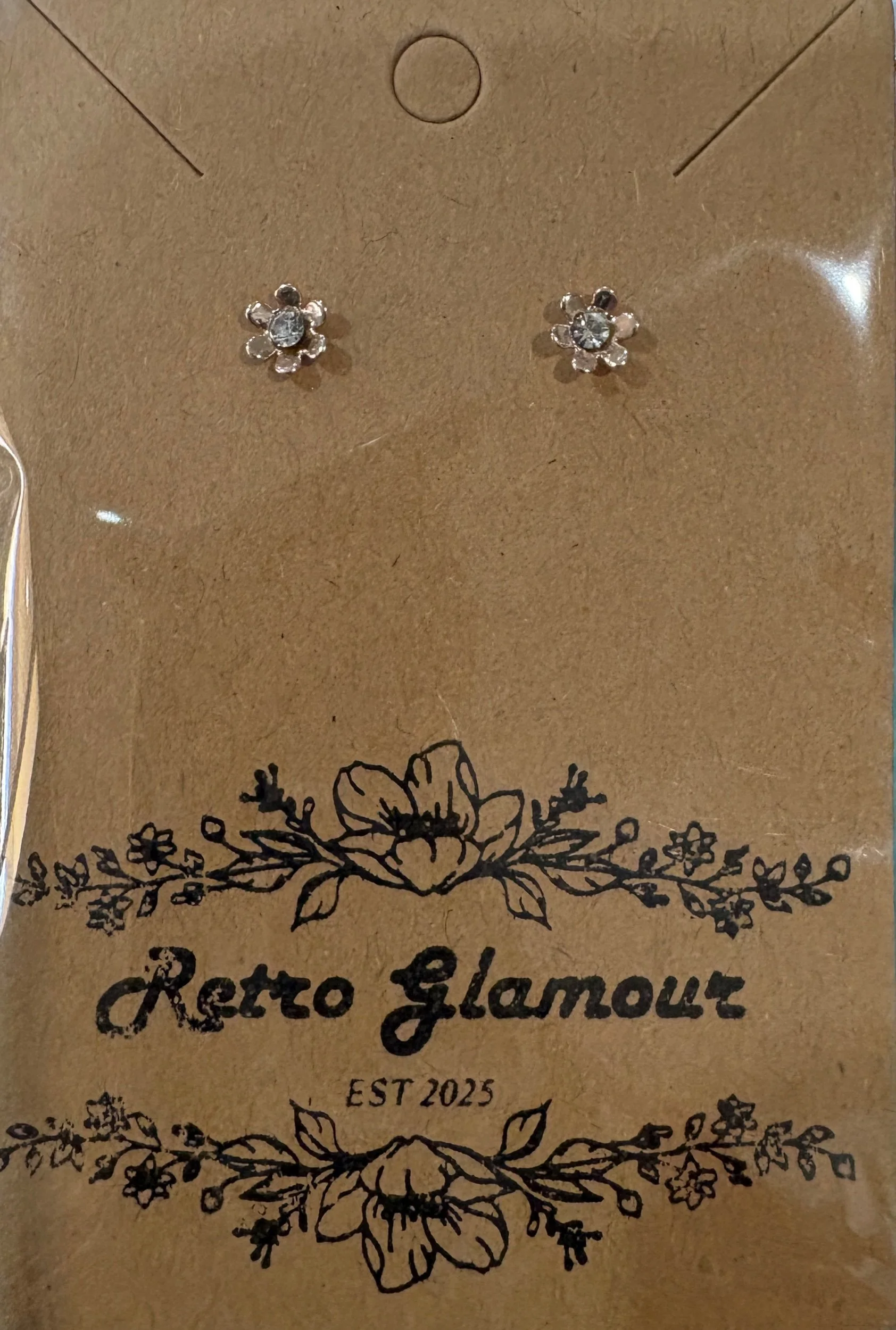 Gold Sparkle Daisy Stud Earrings