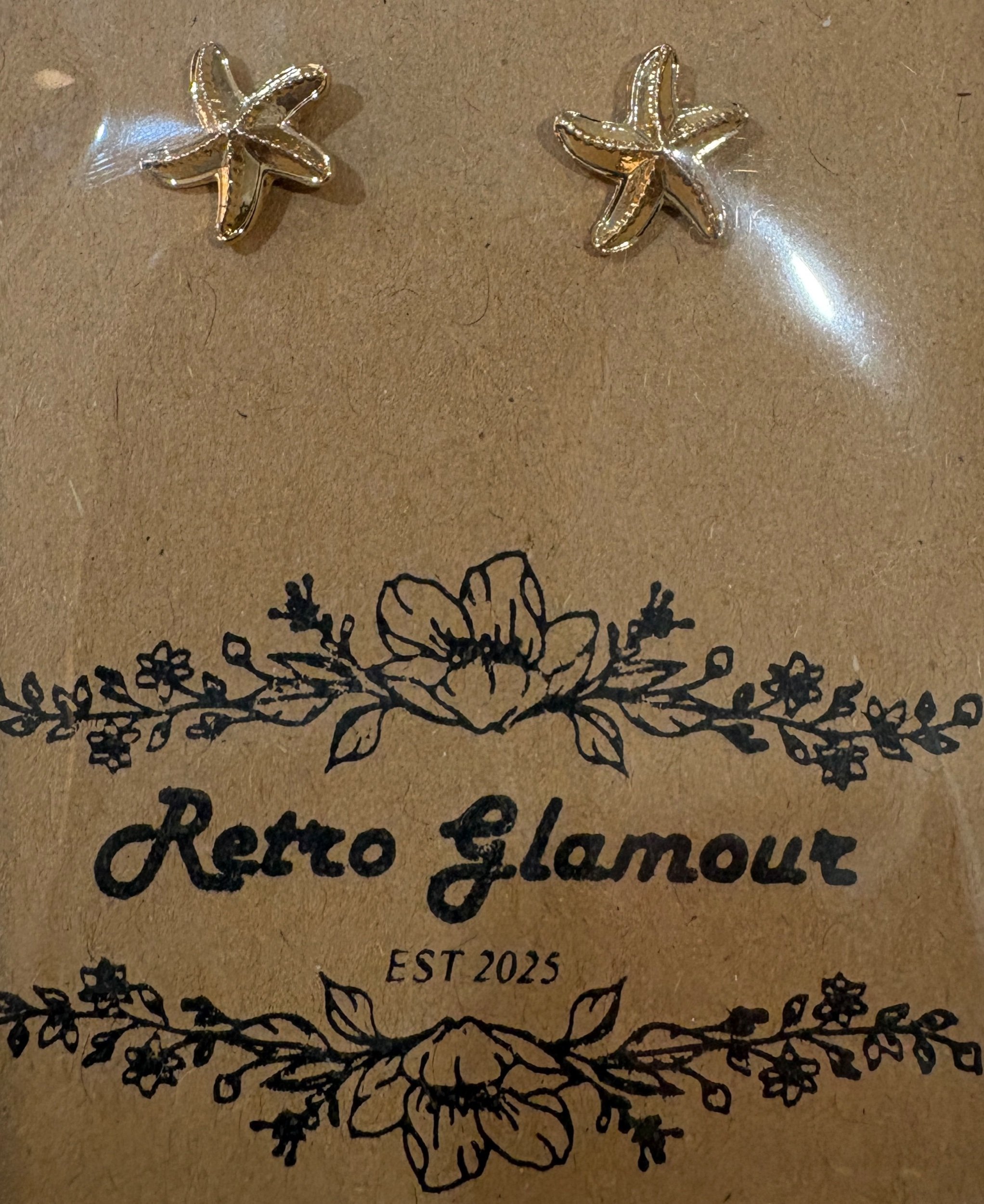 Gold Starfish Stud Earrings