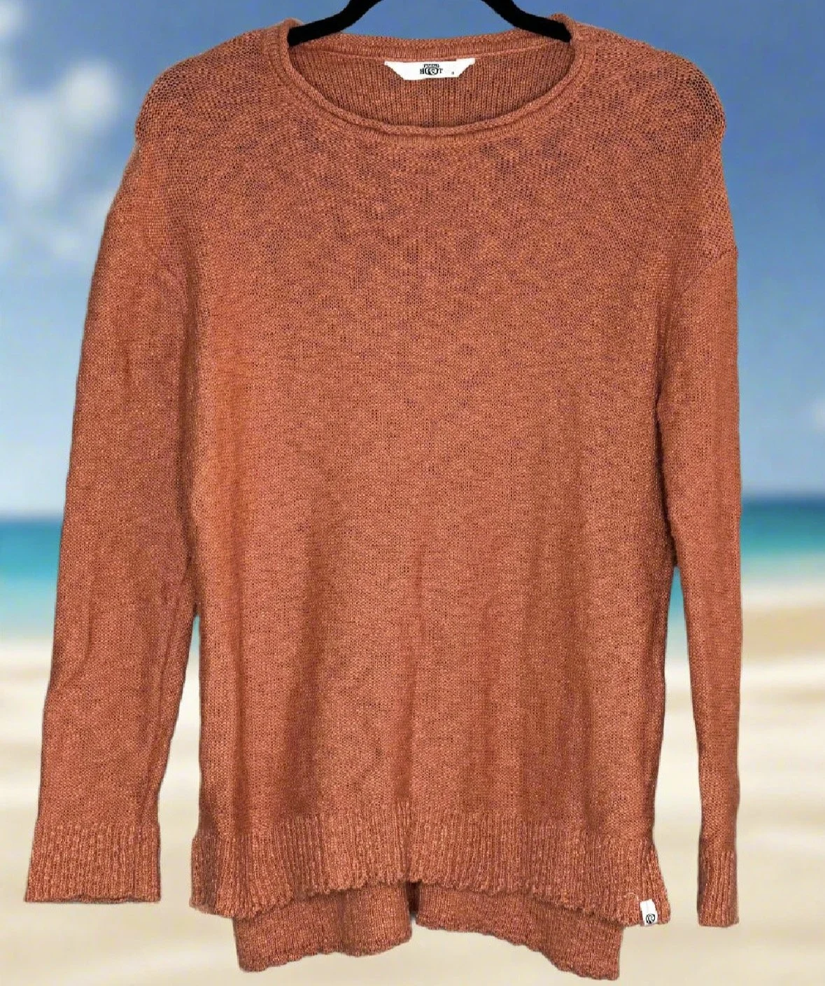'Piping Hot' Burnt Orange Knit Jumper- Smart Casual -(Size 6)