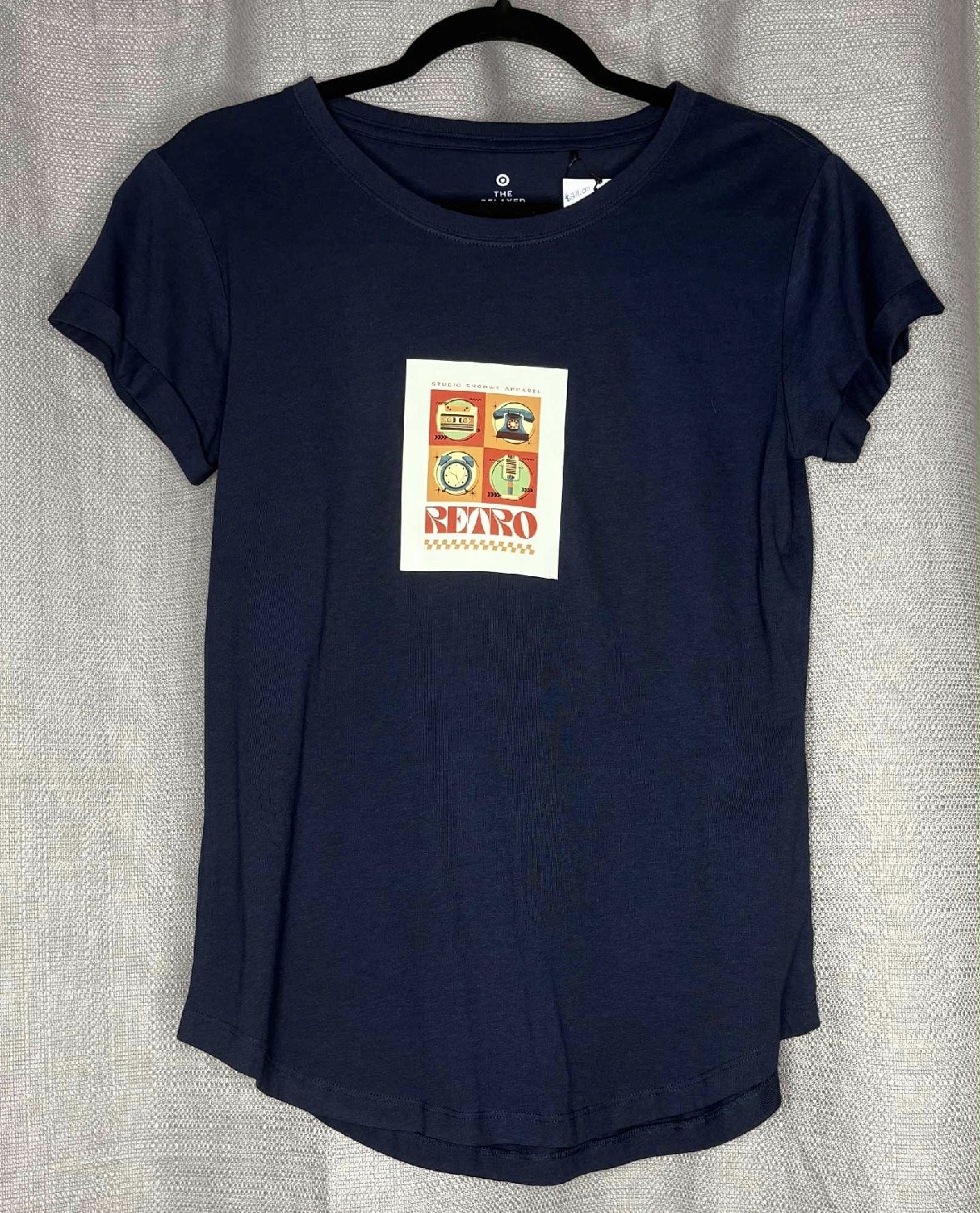 *NEW 'Retro' Navy Blue T-Shirt (Size 8)