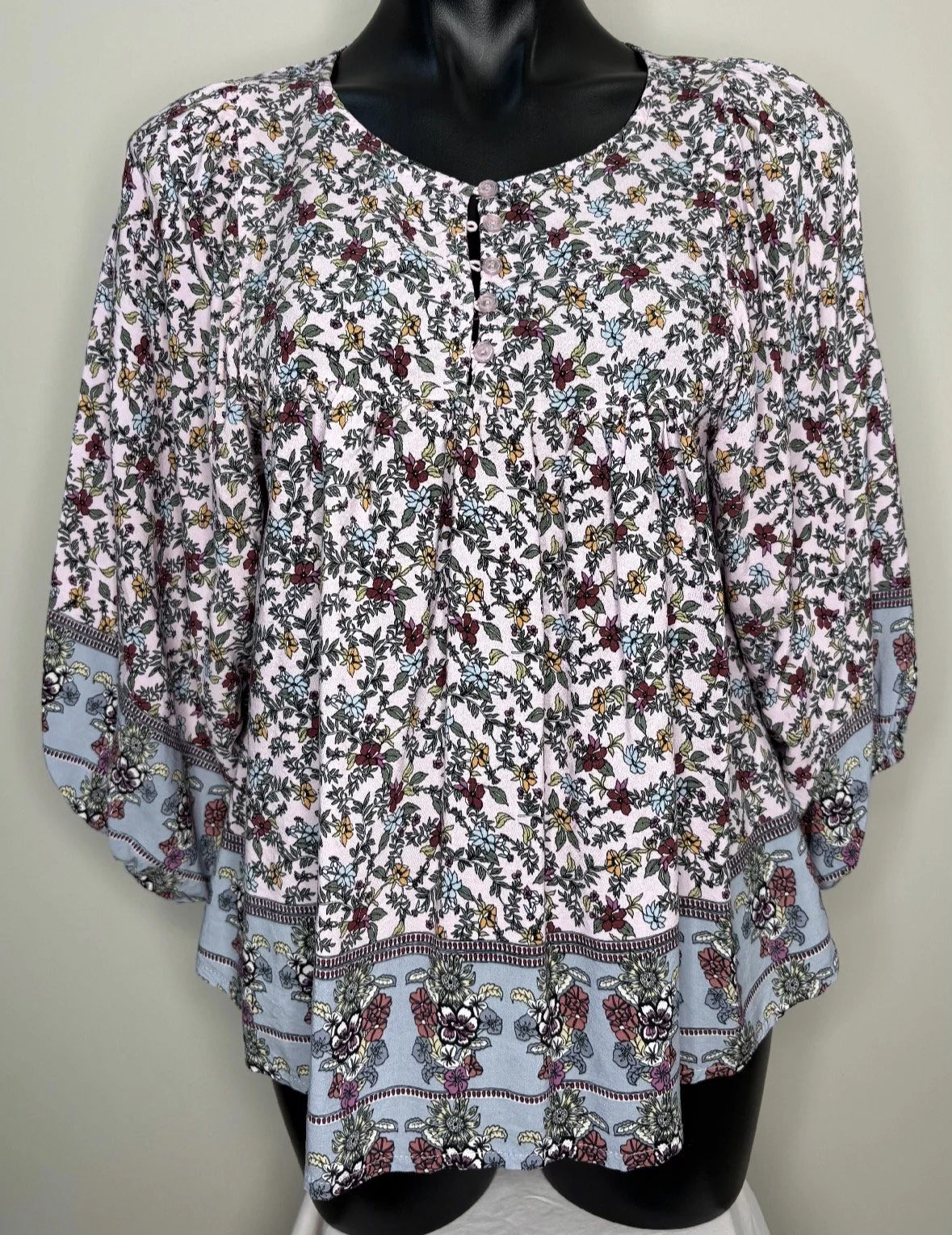 'JAASE' Purple Floral Top (Size 14)
