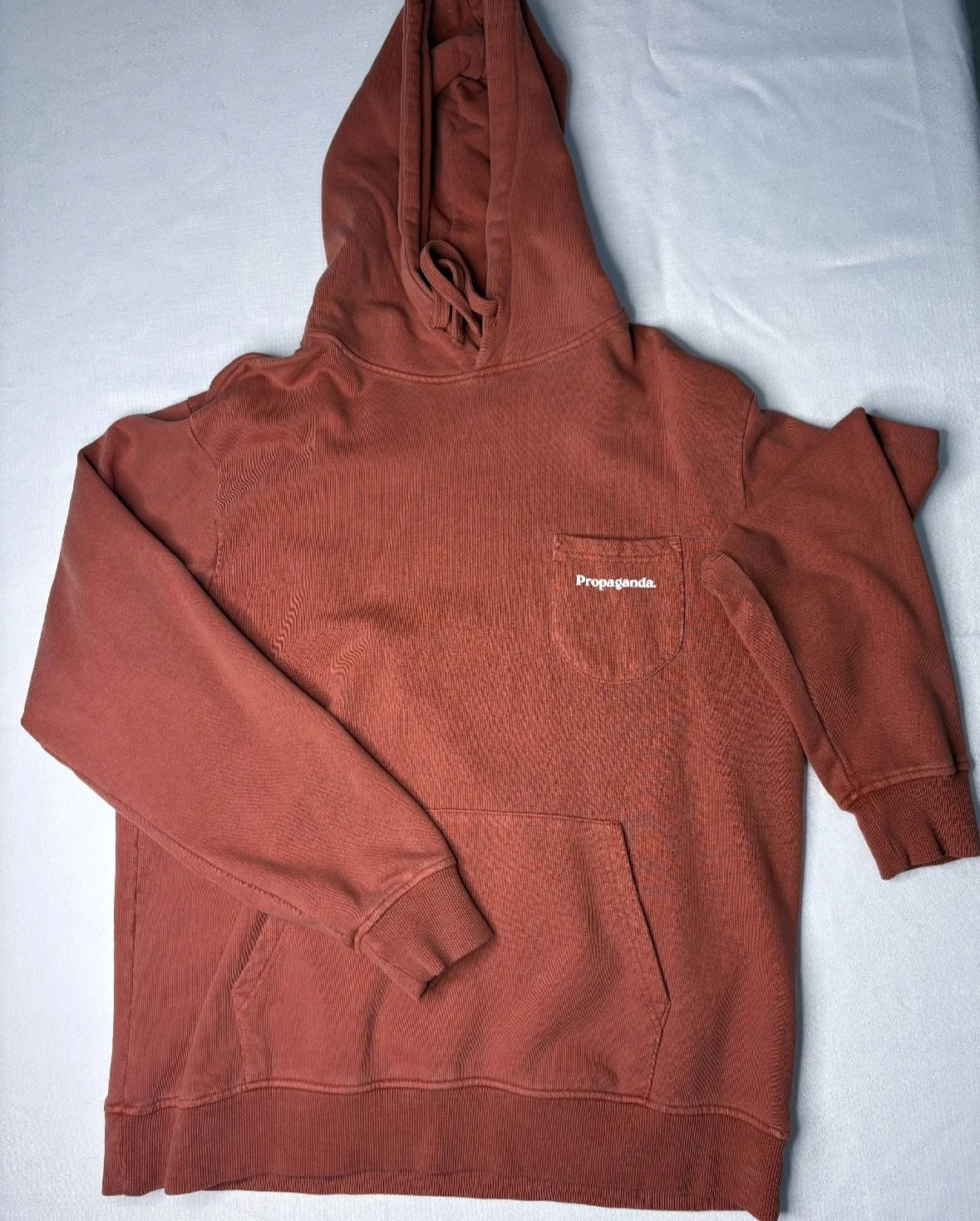 'Propaganda' Rust Printed Jumper - Smart Casual (Size L)