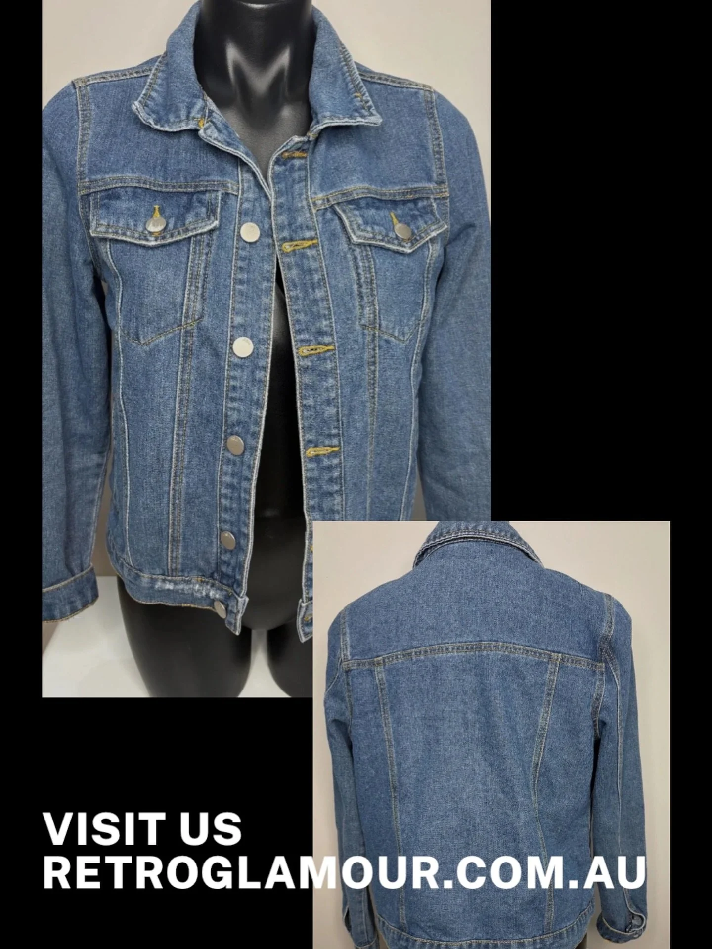 Atmos &amp; Here size 10 Denim Hacket in Fantastic Condition 👀 for a NEW HOME ! 🛍️💕25% off Afterpay Available #atmosandhere #denim #jacket #80s #sustainability