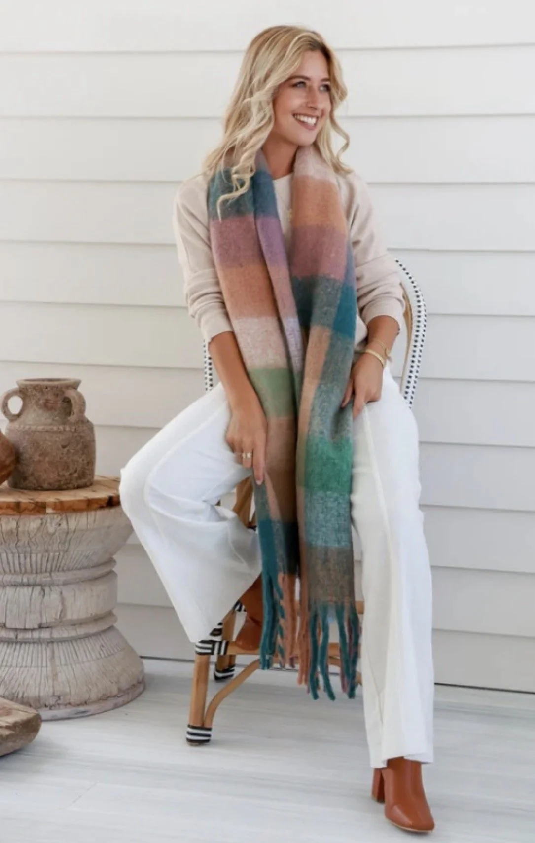 Soft Touch Long Rosewood Scarf