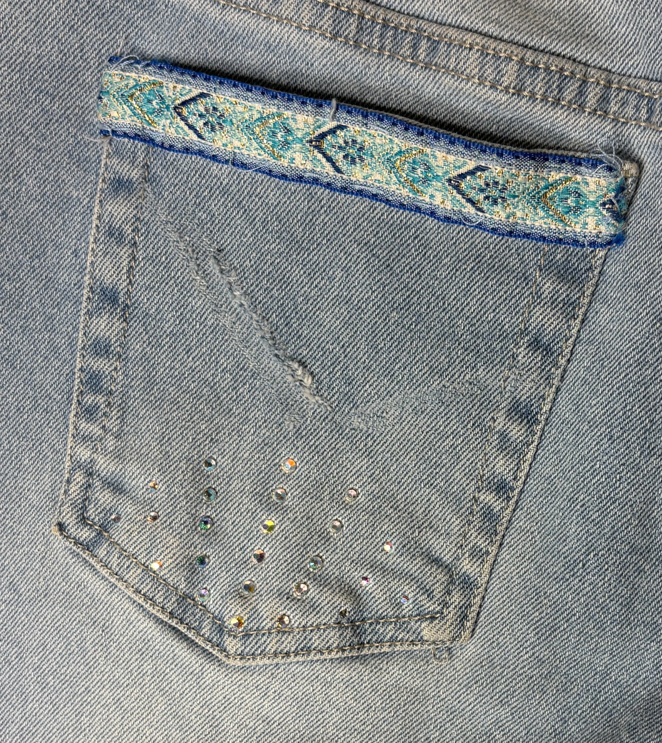 Katies Upcycled Light Denim Jeans (Size 12) Women’s Jeans | Retro Glamour