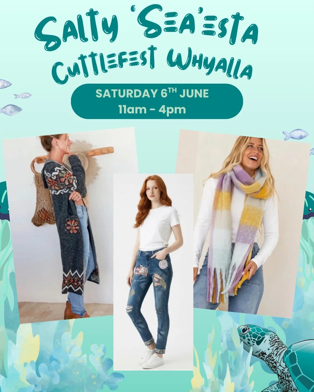 🌊✨ RETRO GLAMOUR IS HEADING TO CUTTLEFEST ✨🌊

Join us this June Long Weekend at the Salty &lsquo;Sea&rsquo;esta Cuttlefest 🦑💙

🗓️ Saturday 6th June 
📍 Ada Ryan Gardens
⏰ 11am &ndash; 4pm

Come shop racks FULL of:

🛍️ NEW, Vintage &amp; Upcycle