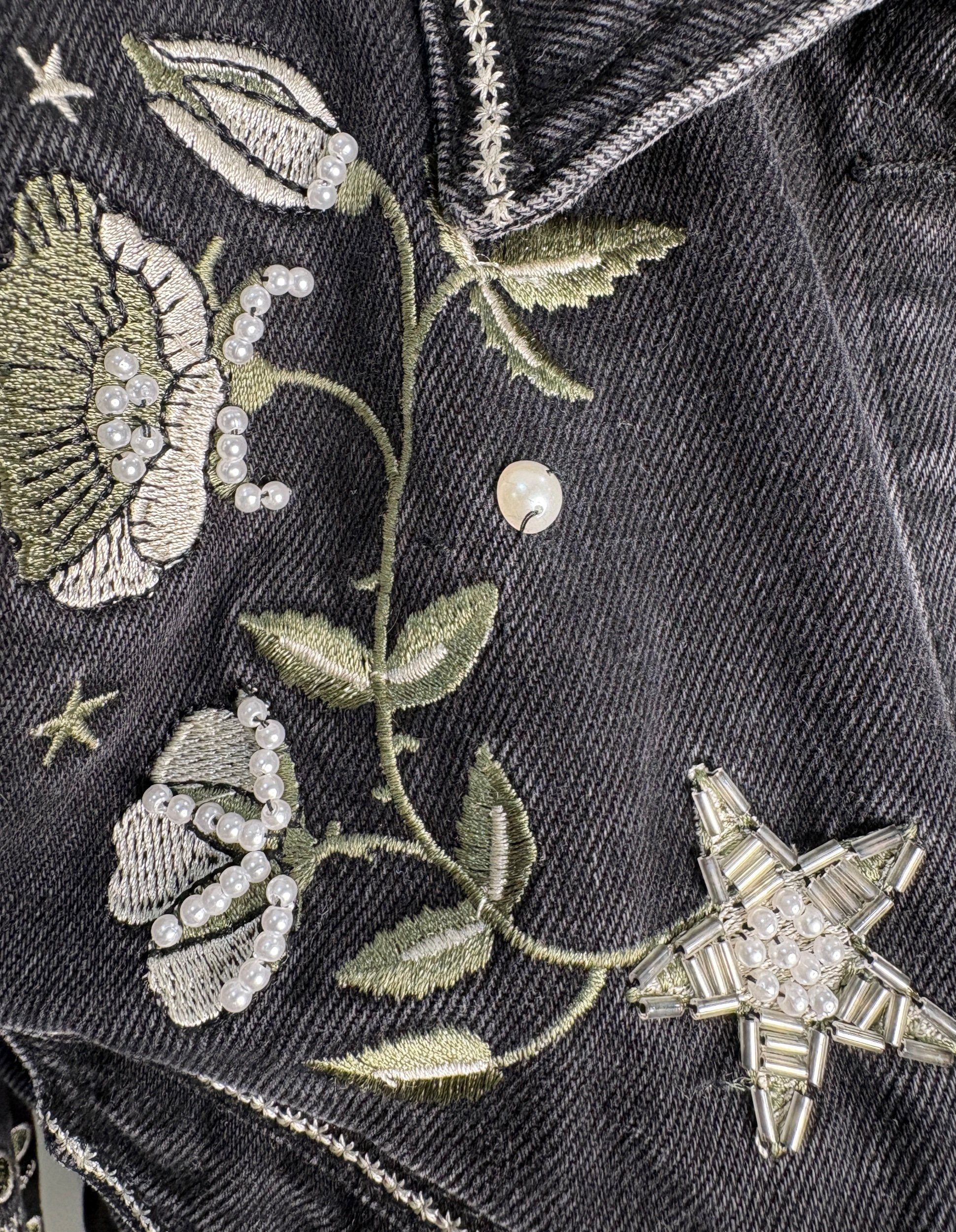 Spell & The Gyspy Collective Black Denim Start Jacket (Size XS)-Retro Glamour