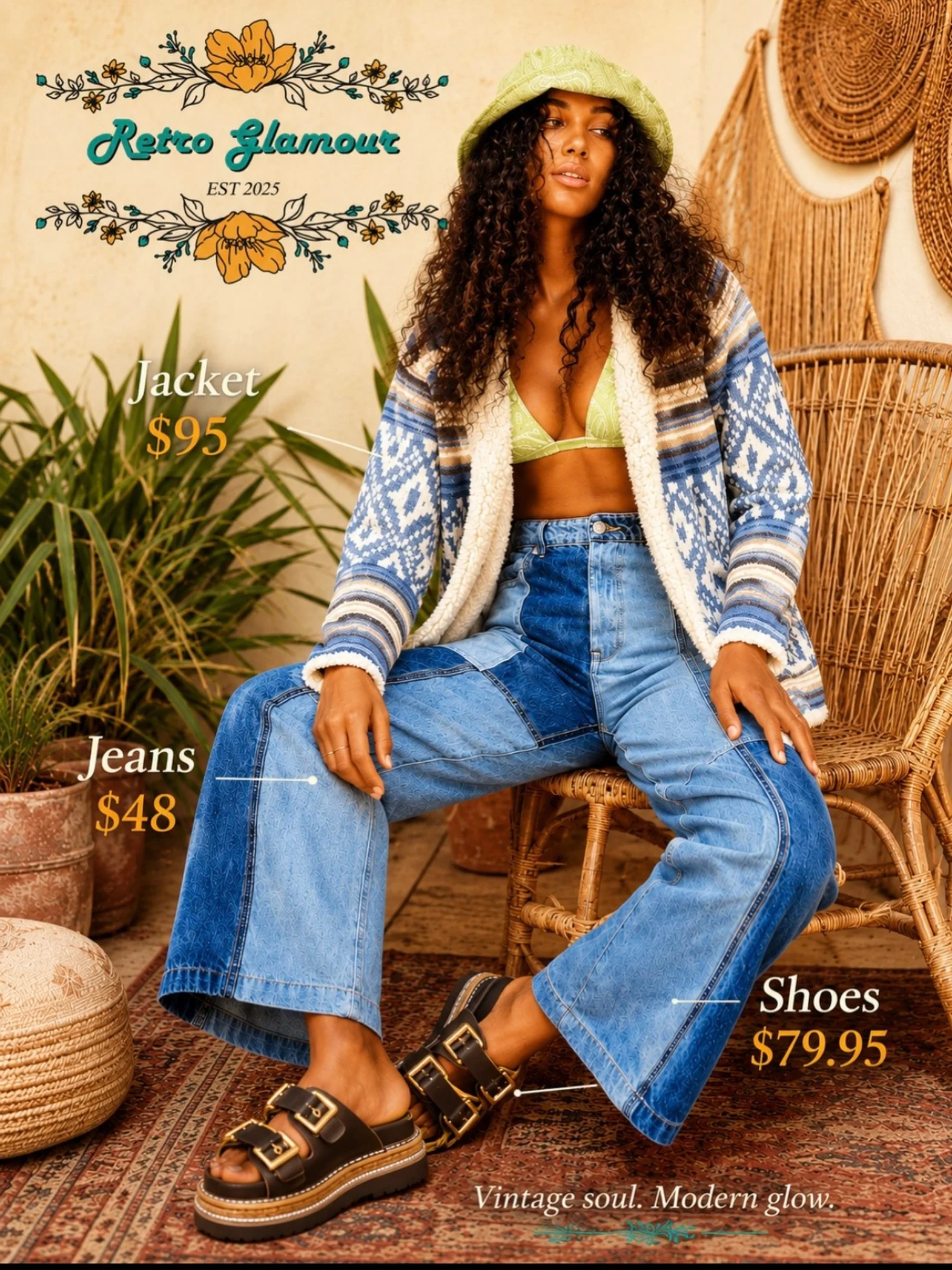 Fantastic Camping/Weekend wear with This O&rsquo;Neil Jacket, Ghanda Jeans &amp; Verali Slides .All New or Near New 🤩✌️🛍️⬇️Shopping link in Comments #ghanda #oneil #verali #fyp #hippygirl