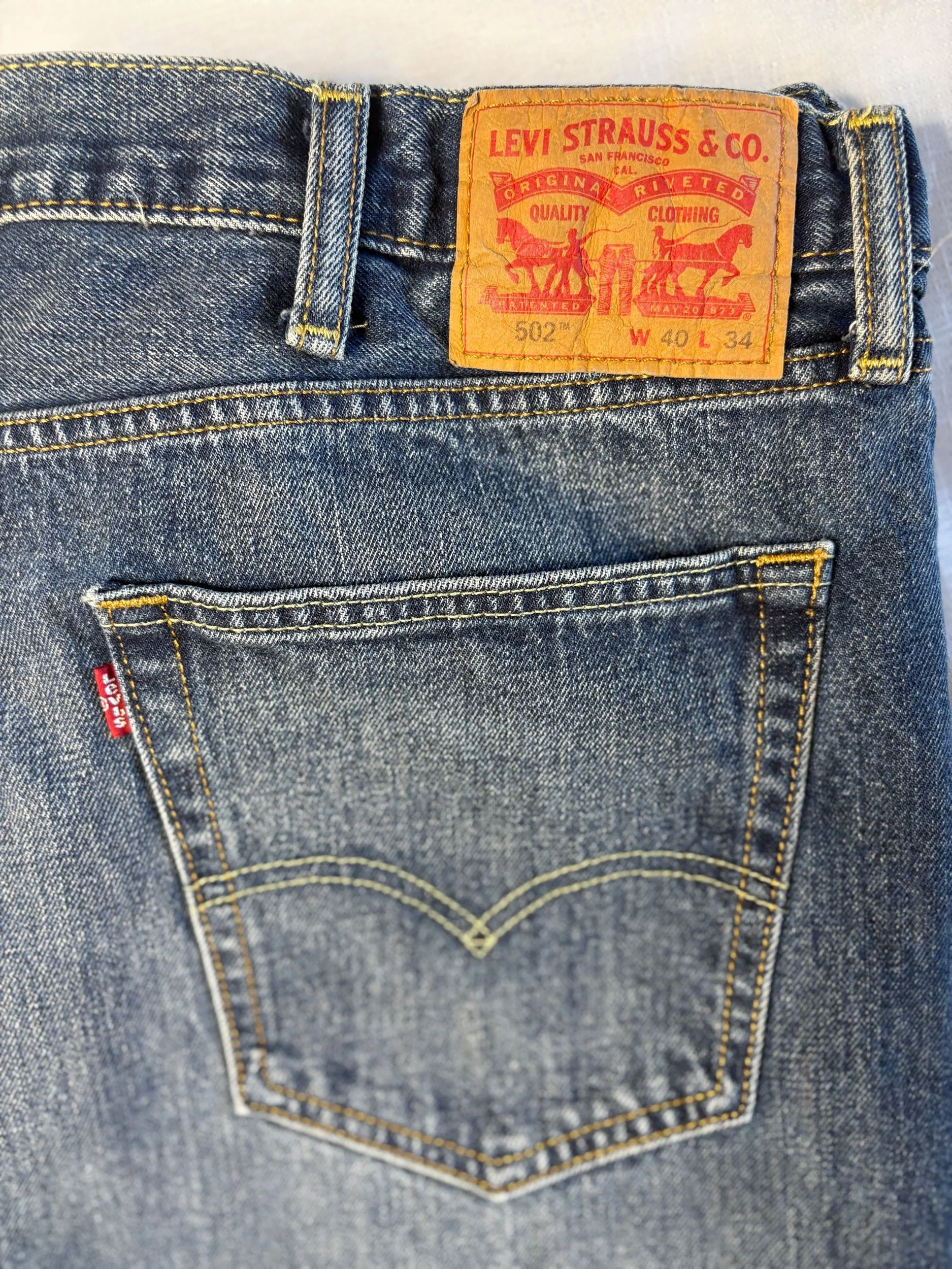 Vintage Men's Levi 502 Denim Jeans (Size W40 L34)- Retro Glamour