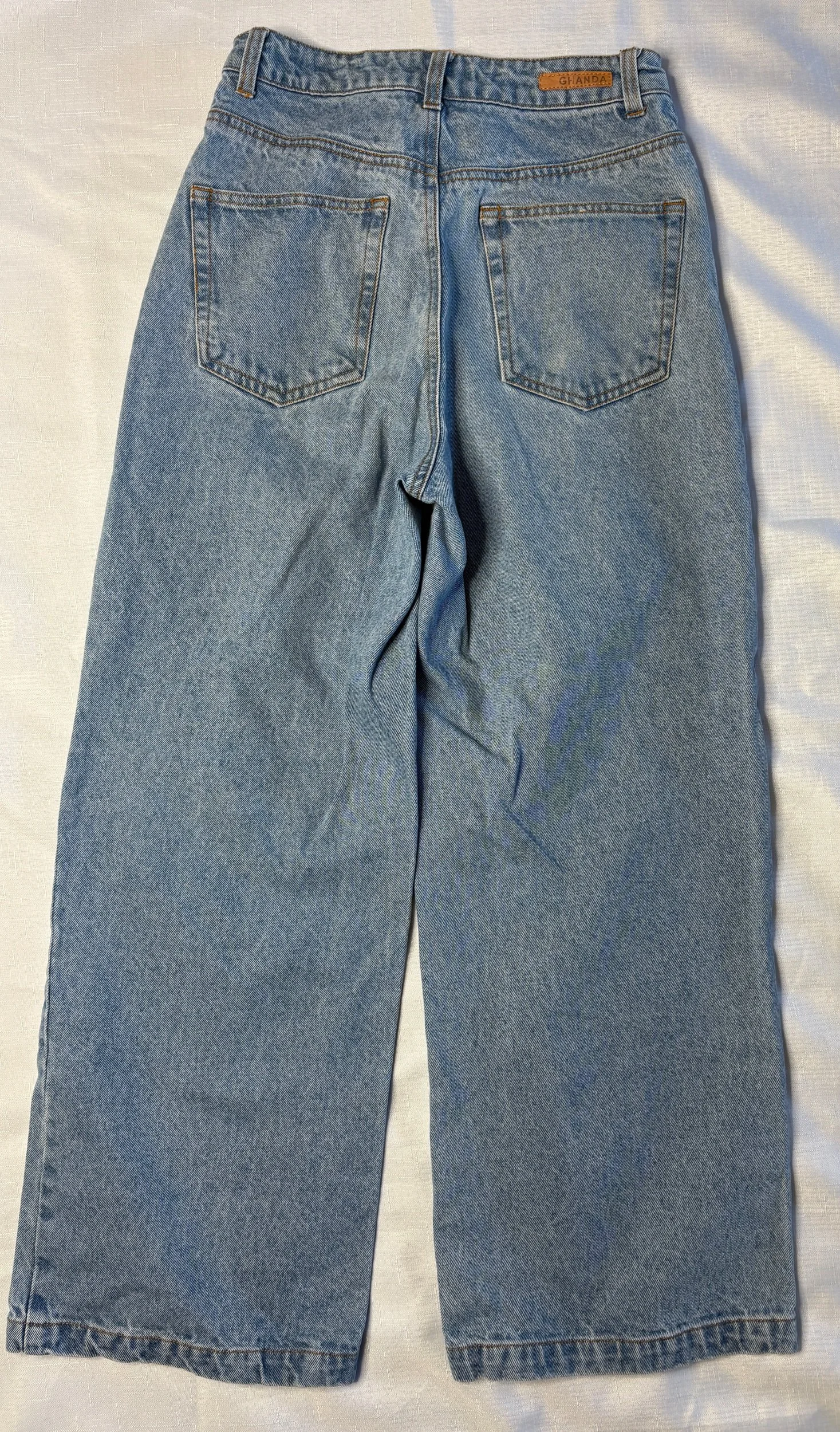 Ghanda Wide Leg Light Denim Jeans (Size 8)- Retro Glamour