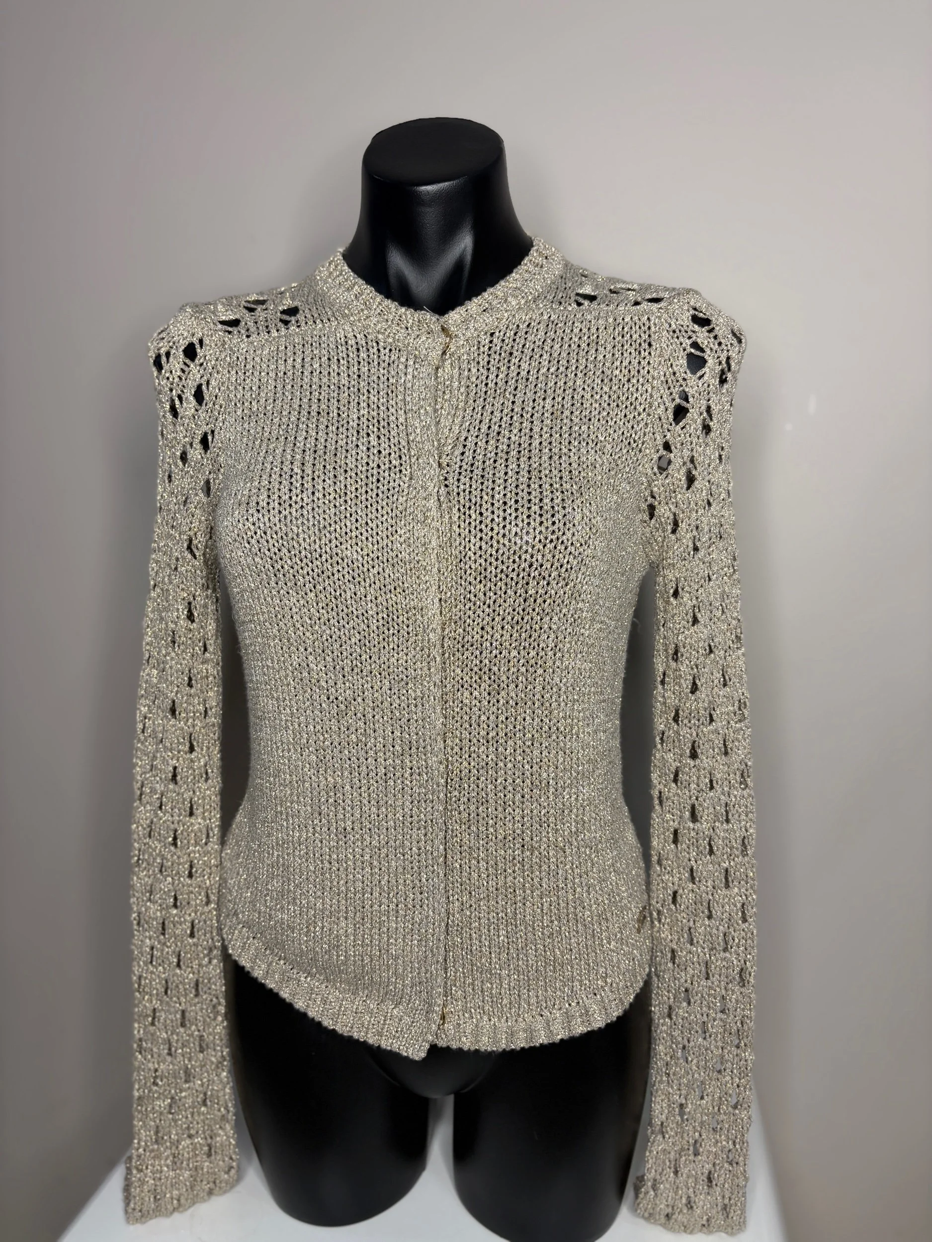 Calvin Klein Gold Knit Fitted top (Size s) - Retro Glamour