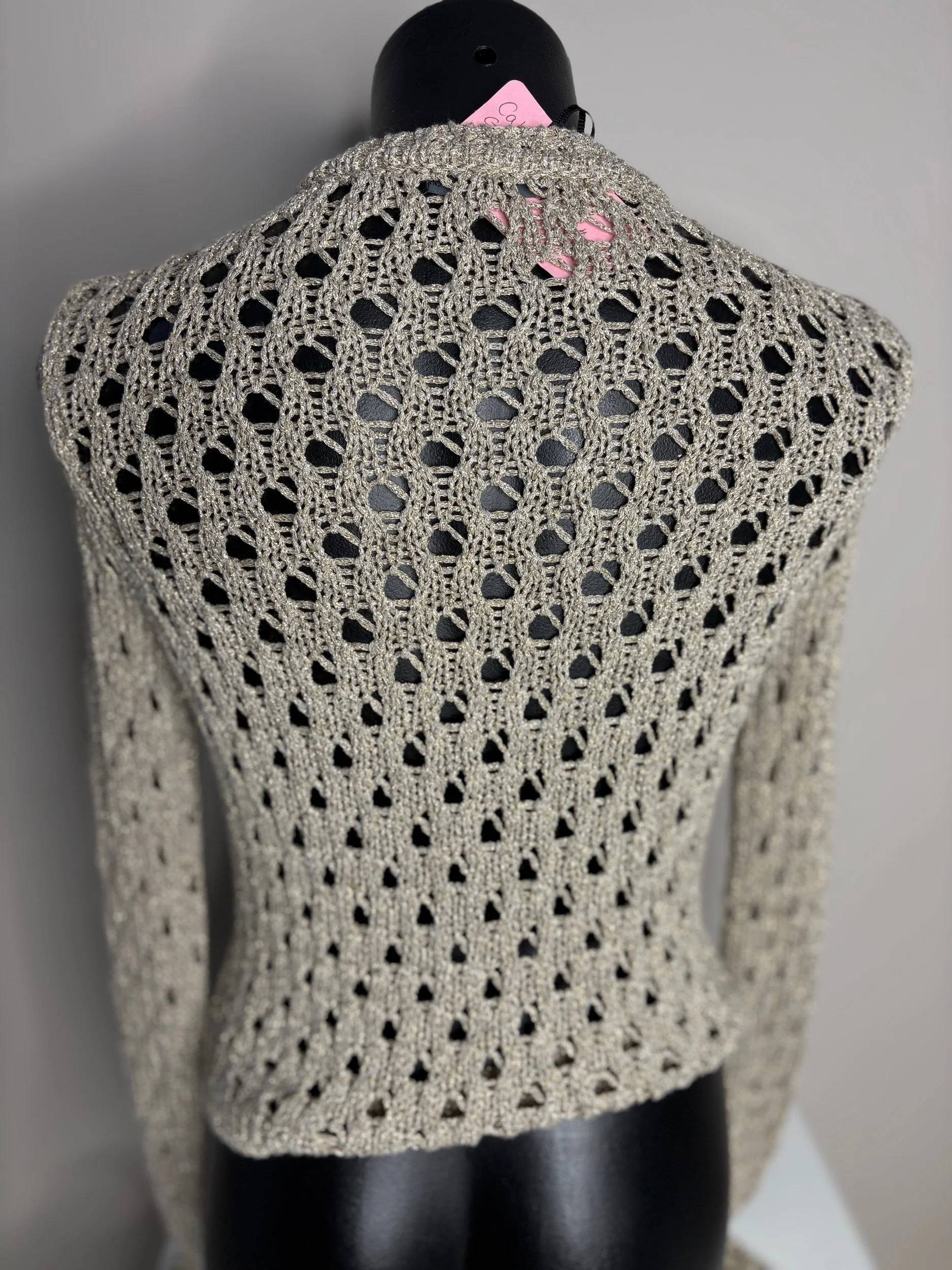Calvin Klein Gold Knit Fitted top (Size s) - Retro Glamour
