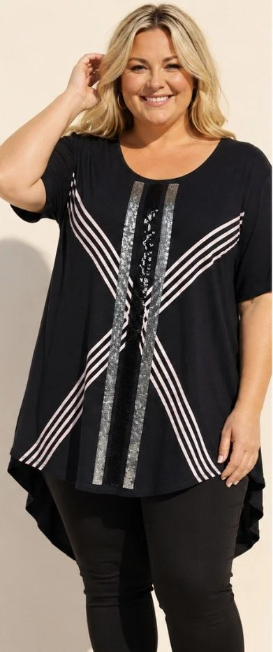 Taking Shape X Sequin Hi Lo Top (size XS)-Retro Glamour
