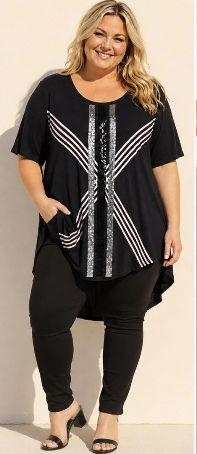 Taking Shape X Sequin Hi Lo Top (size XS)-Retro Glamour