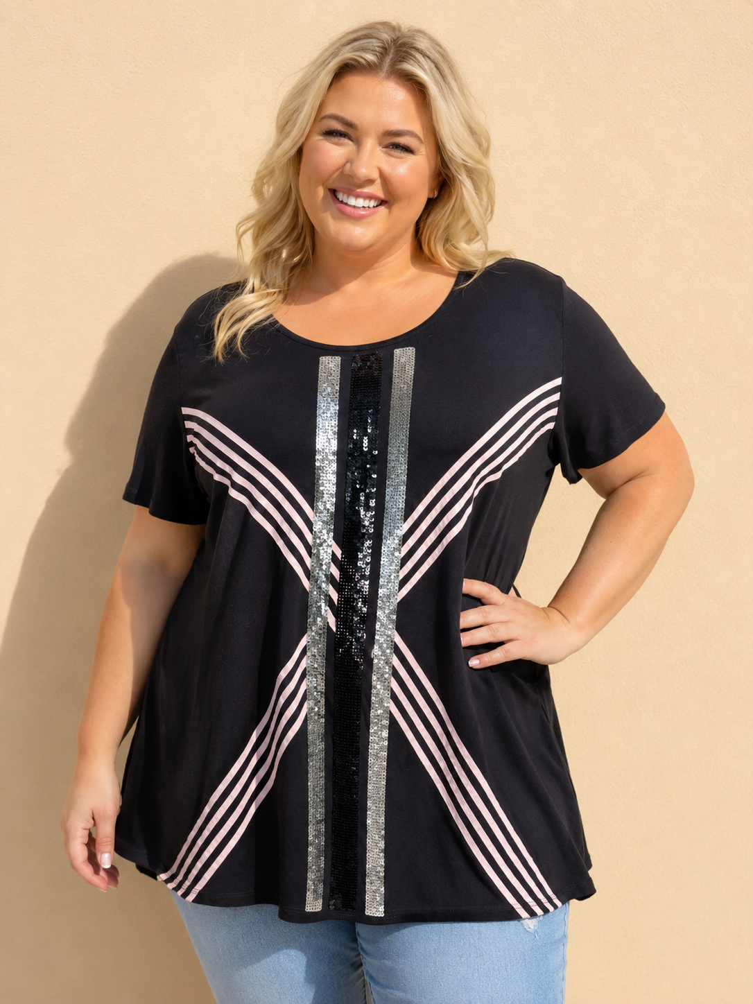 Taking Shape X Sequin Hi Lo Top (size XS)-Retro Glamour
