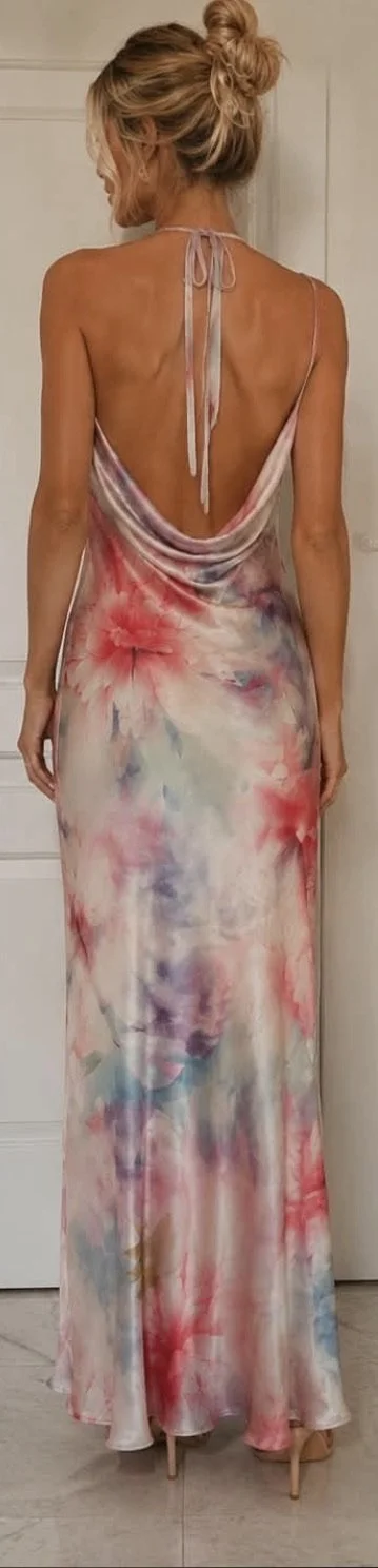 GIGI & ELLA  Pink Marble Floral Dress (Size10)- Retro Glamour