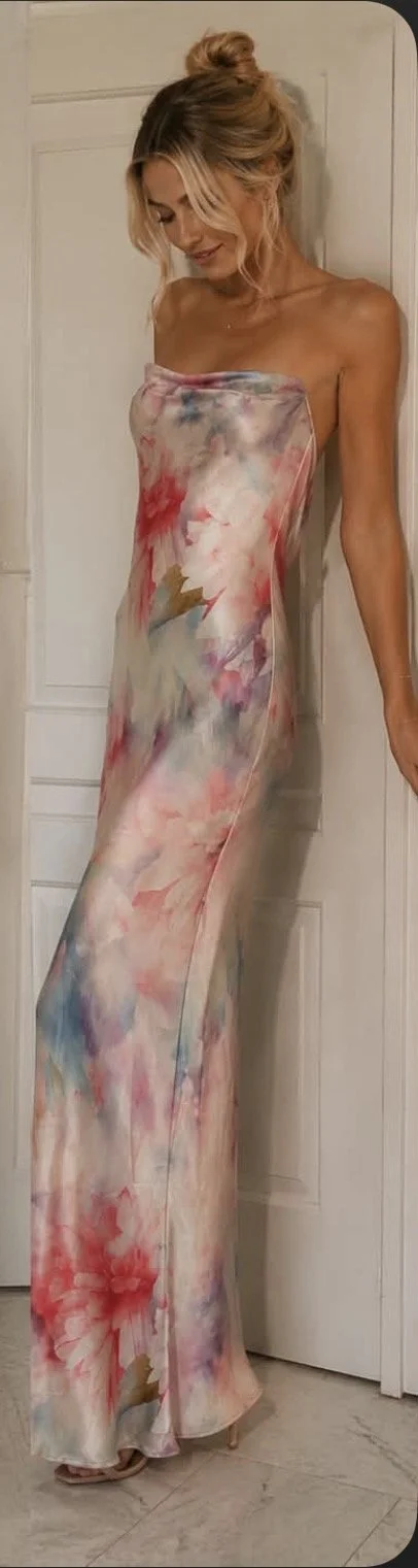 GIGI & ELLA  Pink Marble Floral Dress (Size10)- Retro Glamour