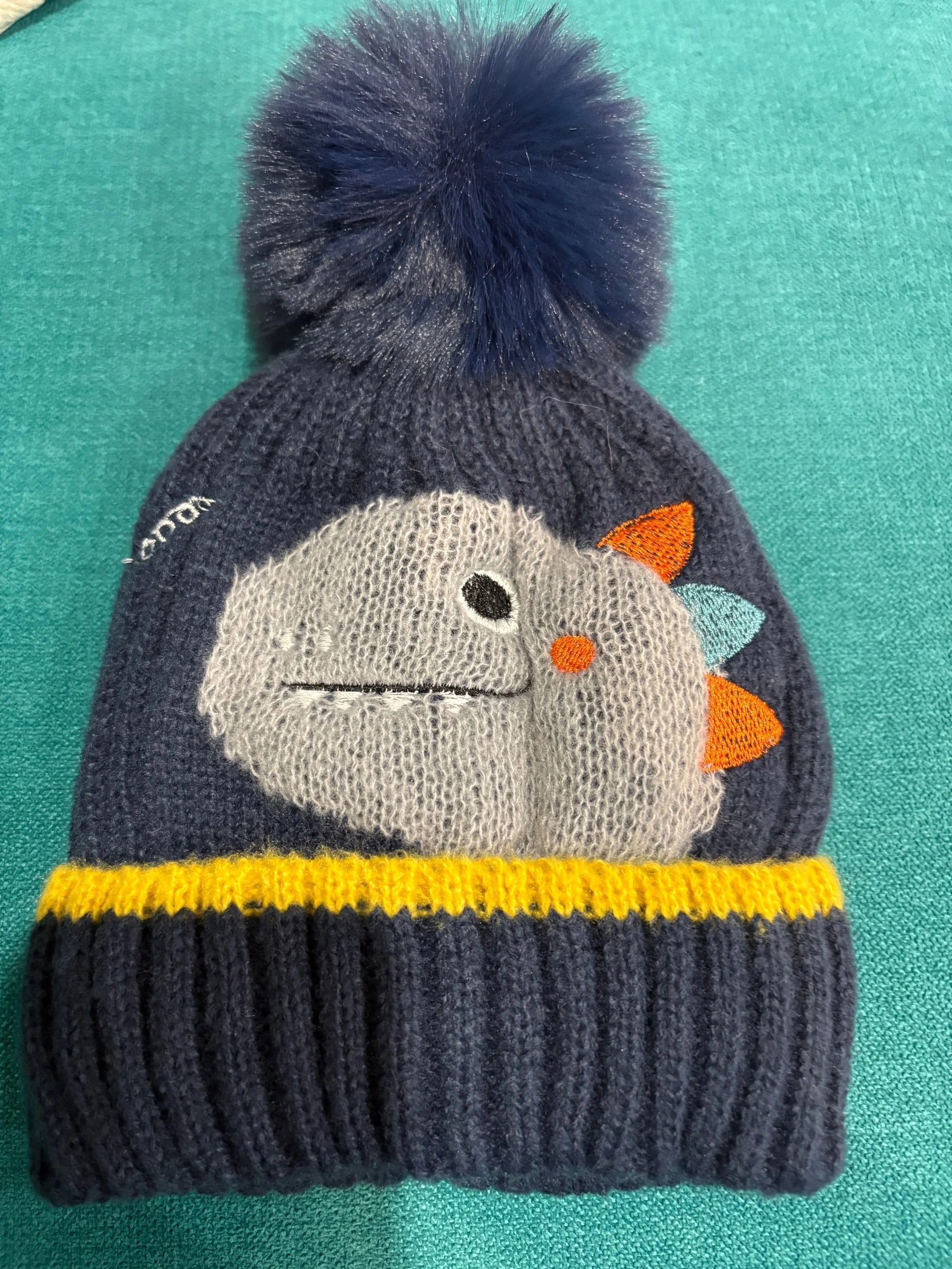 Kids Navy Dinosaur Beanie - Size 1-5 years - Retro Glamour