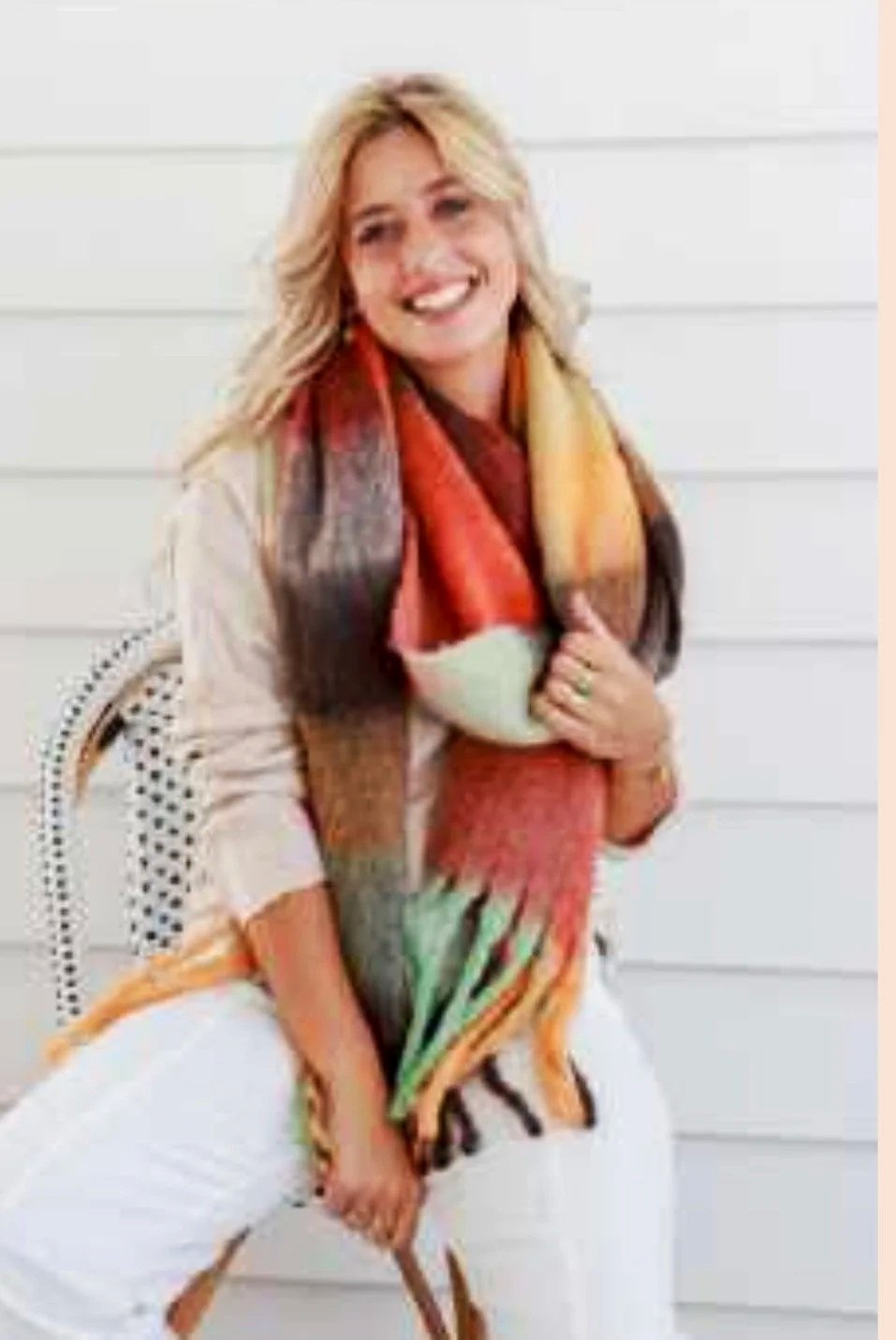 Soft Touch Terracotta Scarf - Retro Glamour