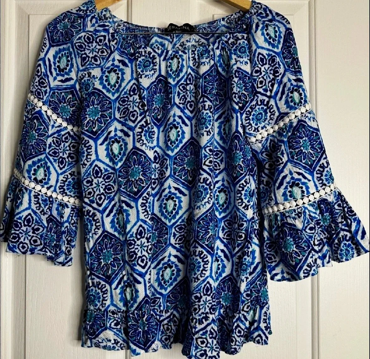 .'Serafina' Bell Sleeve Blouse- smart casual (Size XS)-Retro Glamourjpg