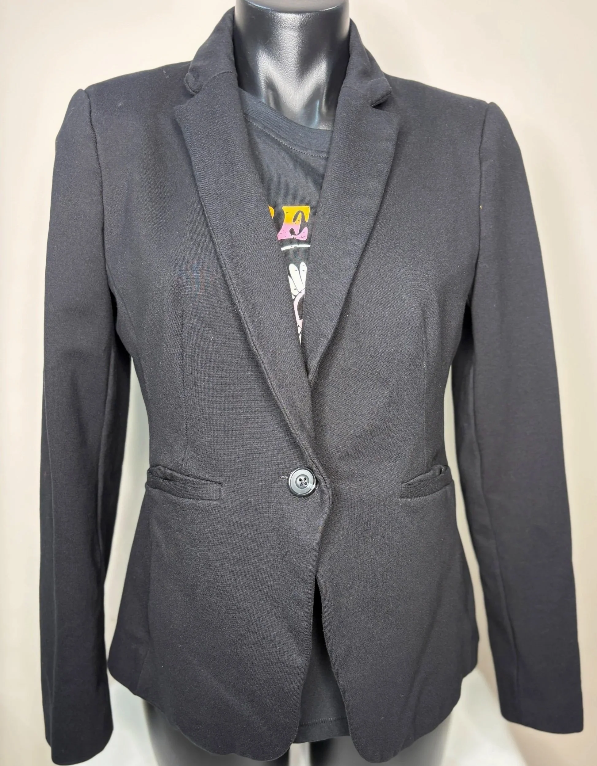 Target Black Fitted / Lined Blazer (Size 12) - Retro Glamour