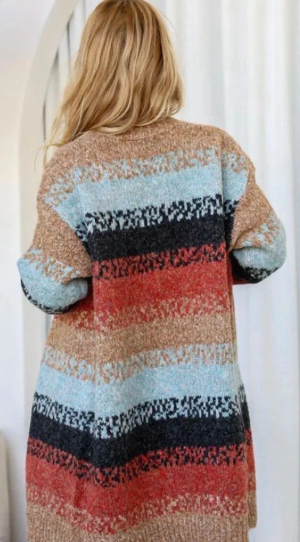 Denim Rust Knitted Cardigan (Size M/L)-Retro Glamour