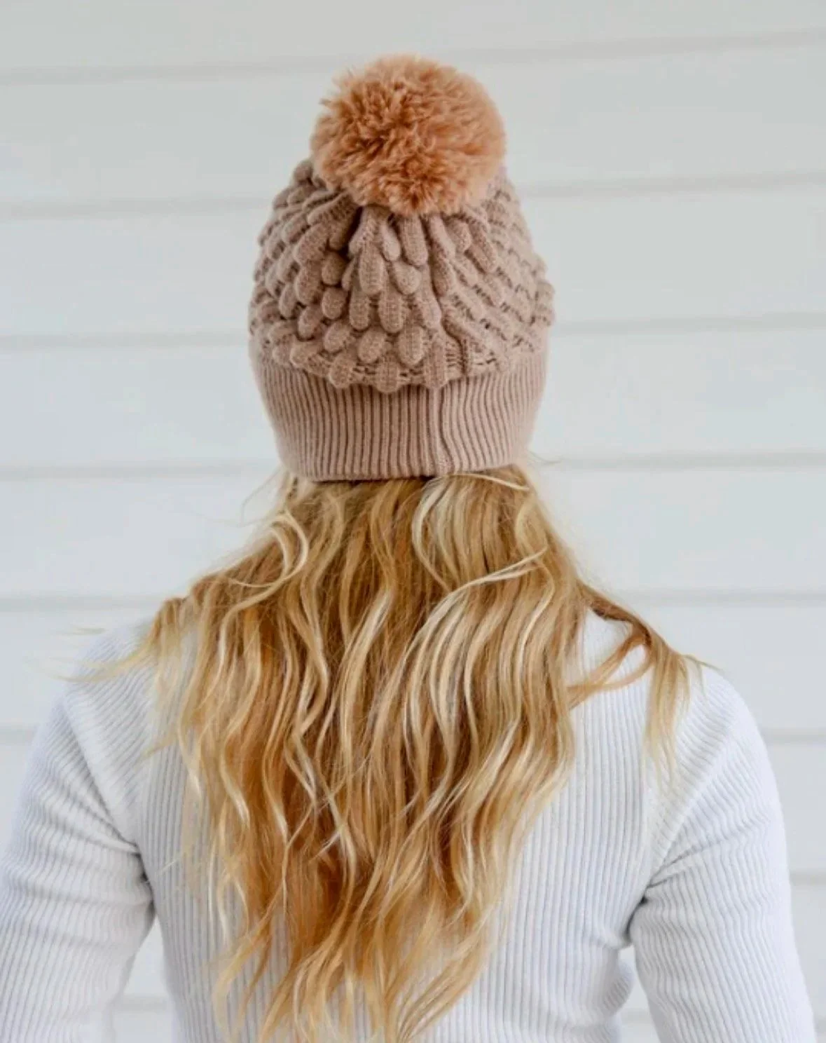 Scallop Knitted Coffee Beanie (One Size)-Retro Glamour