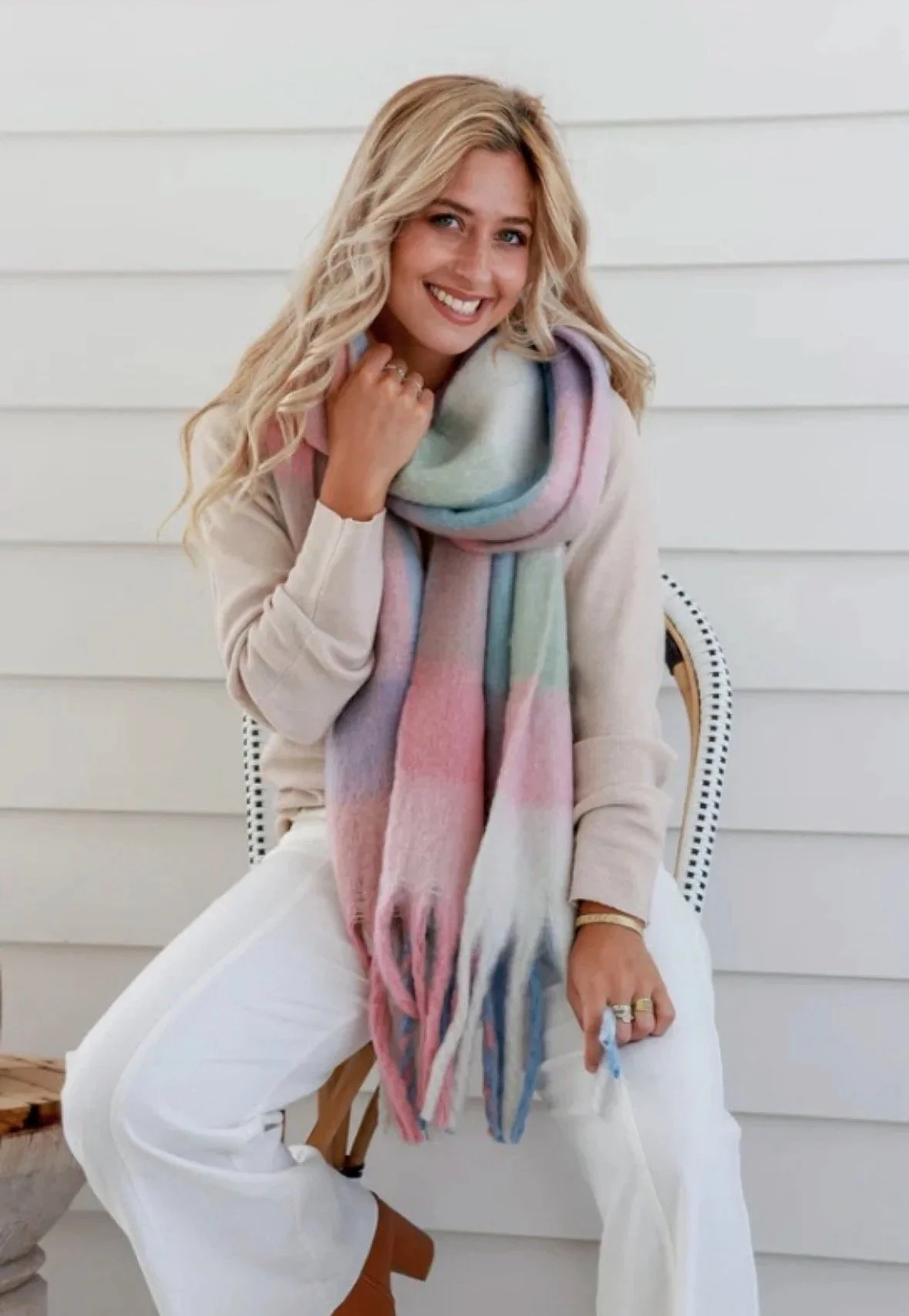 Soft Touch Long Pastel Scarf-Retro Glamour