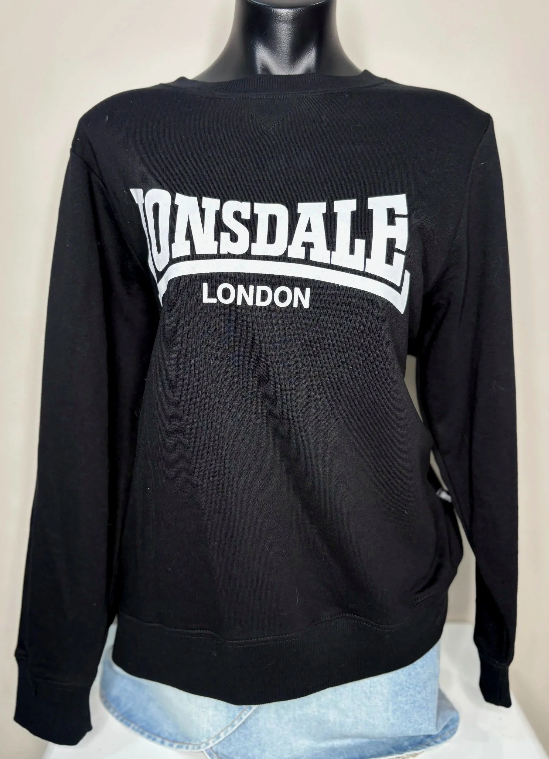 Lonsdale Black Fleece Jumper (Size 20) -Retro Glamour